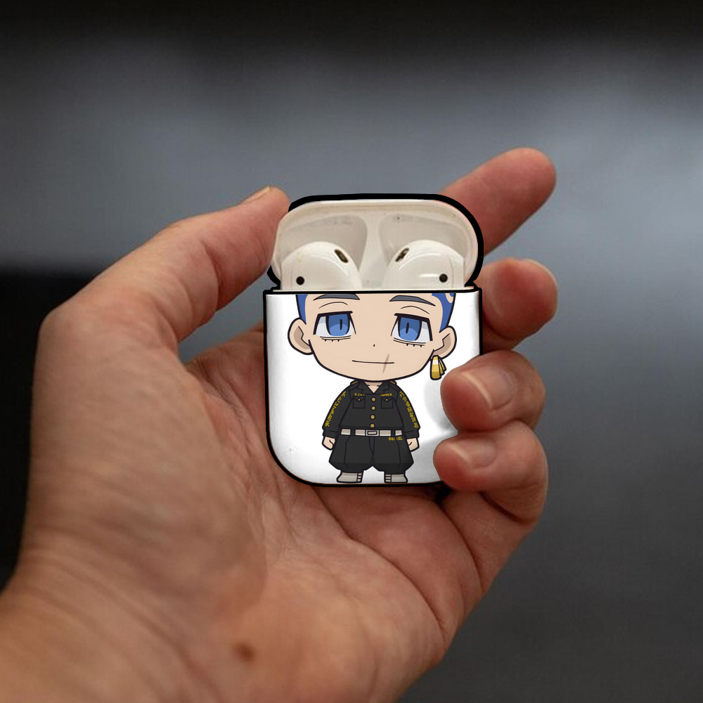 東京リベンジャーズ Tokyo Revengers AirPods 第2世代保護ケース ハードシェル ブラック 耐衝撃・防指紋・カラビナ付き