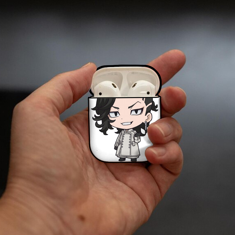 東京リベンジャーズ Tokyo Revengers AirPods 第2世代保護ケース ハードシェル ブラック 耐衝撃・防指紋・カラビナ付き
