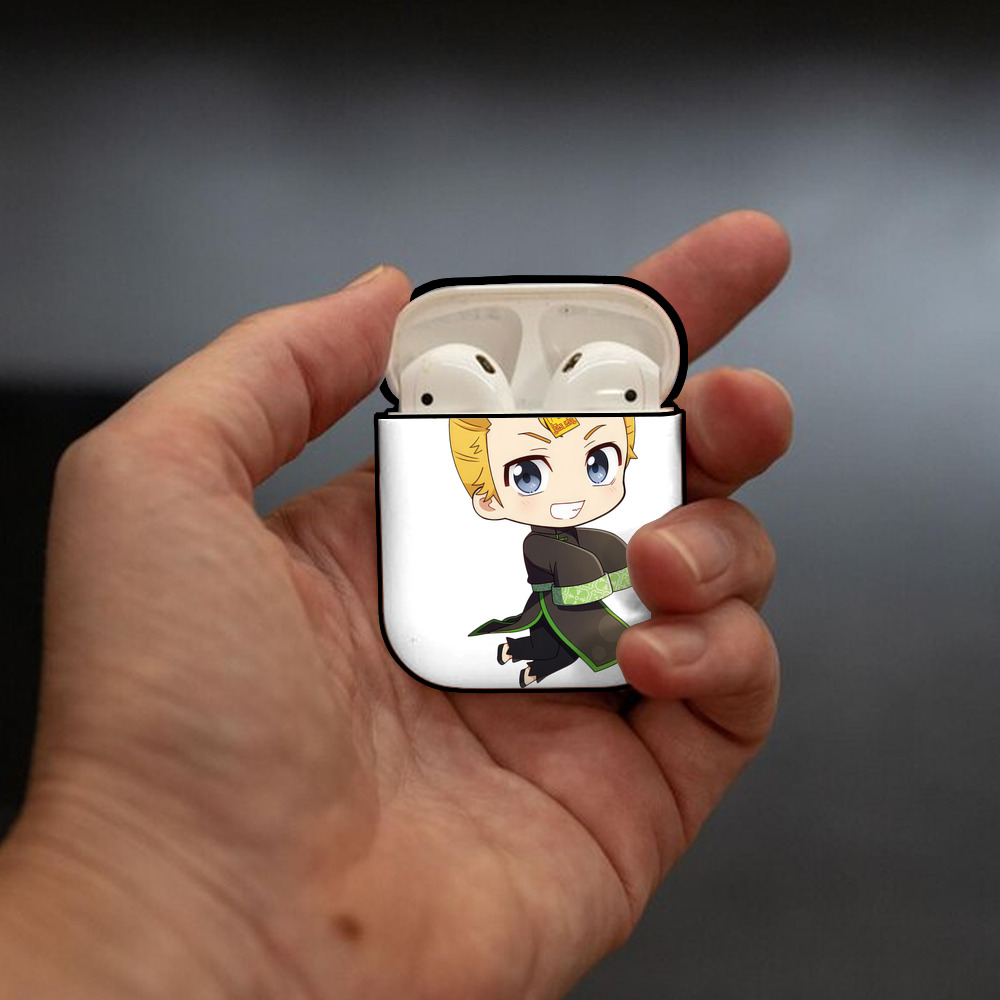 東京リベンジャーズ Tokyo Revengers AirPods 第2世代保護ケース ハードシェル ブラック 耐衝撃・防指紋・カラビナ付き