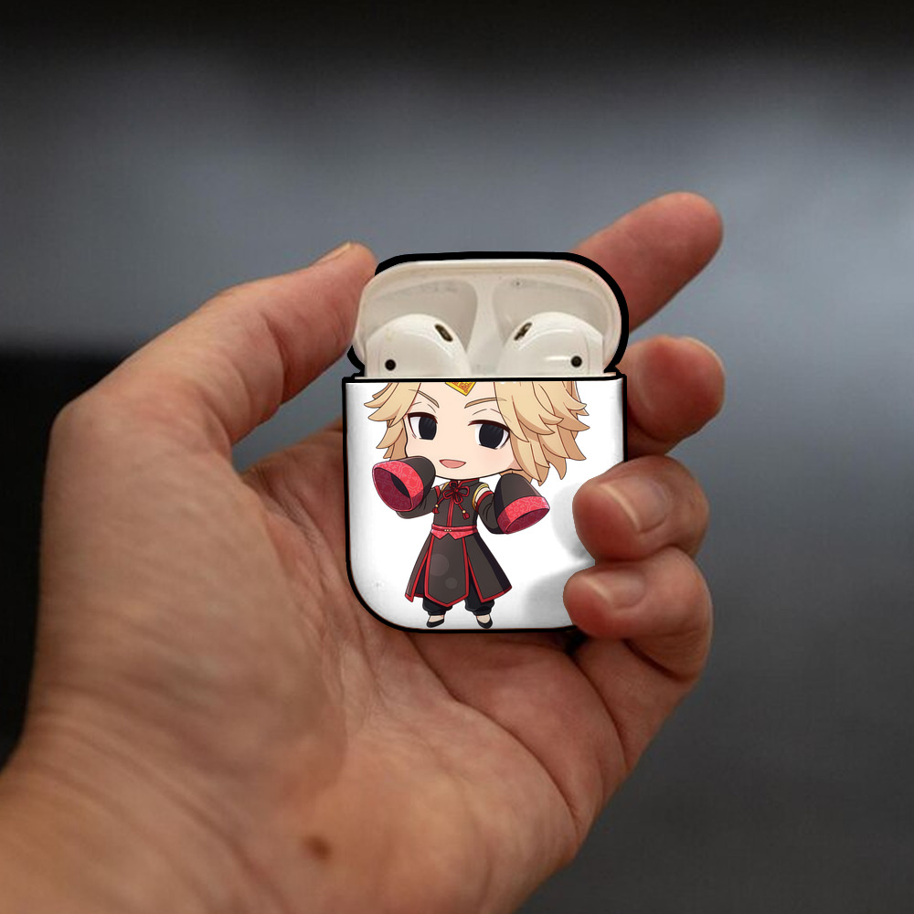 東京リベンジャーズ Tokyo Revengers AirPods 第2世代保護ケース ハードシェル ブラック 耐衝撃・防指紋・カラビナ付き
