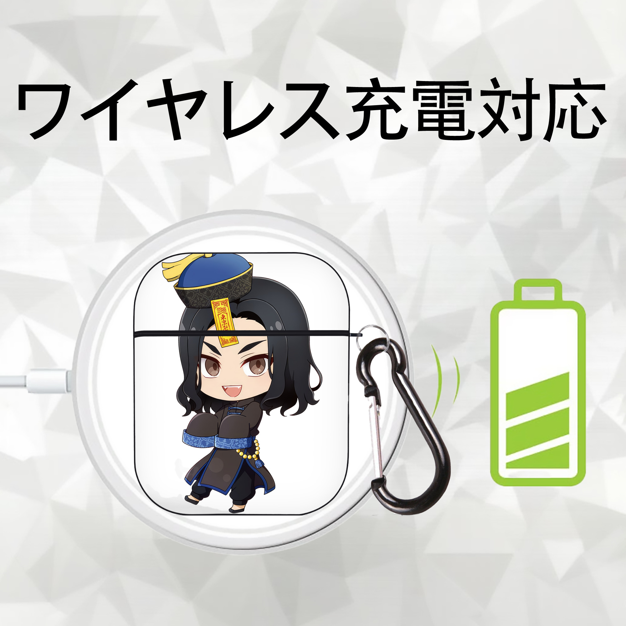 東京リベンジャーズ Tokyo Revengers AirPods 第2世代保護ケース ハードシェル ブラック 耐衝撃・防指紋・カラビナ付き