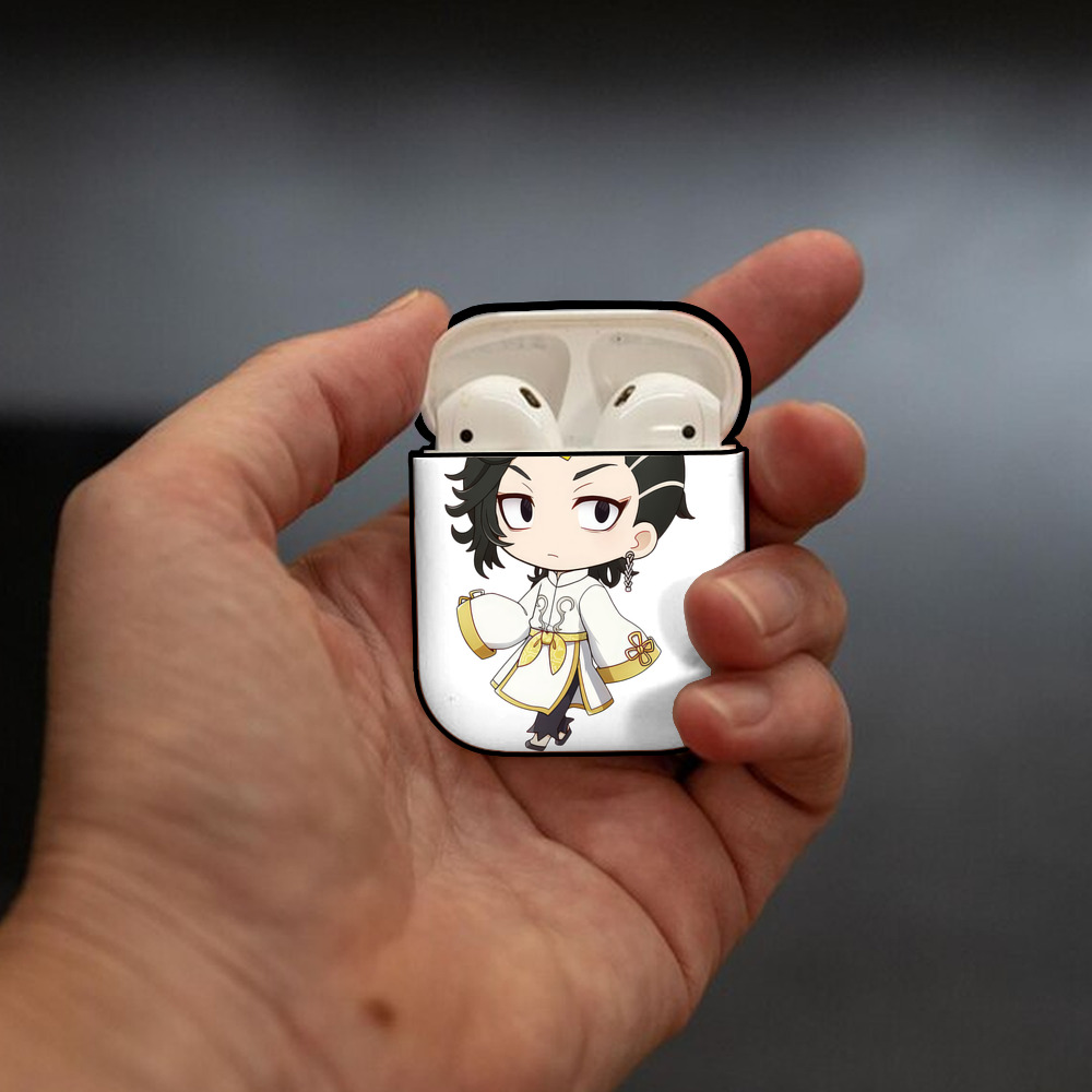 東京リベンジャーズ Tokyo Revengers AirPods 第2世代保護ケース ハードシェル ブラック 耐衝撃・防指紋・カラビナ付き