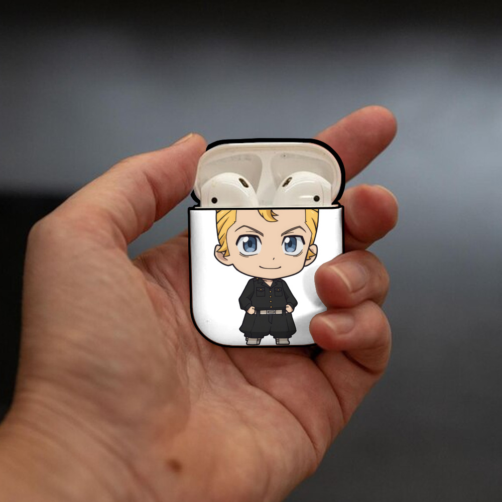 東京リベンジャーズ Tokyo Revengers AirPods 第2世代保護ケース ハードシェル ブラック 耐衝撃・防指紋・カラビナ付き