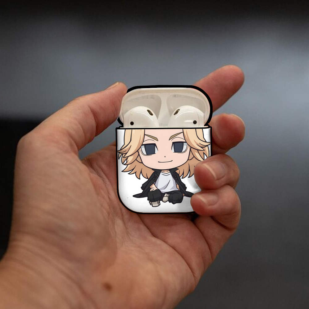 東京リベンジャーズ Tokyo Revengers AirPods 第2世代保護ケース ハードシェル ブラック 耐衝撃・防指紋・カラビナ付き