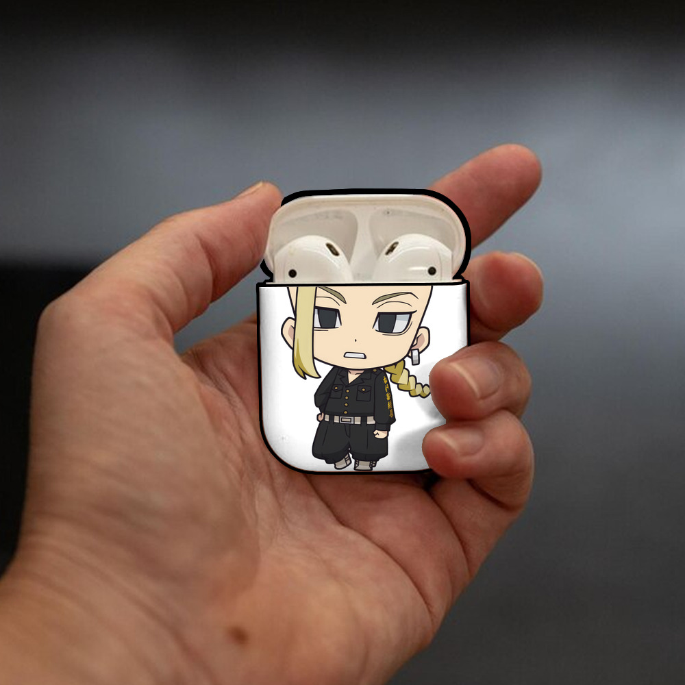 東京リベンジャーズ Tokyo Revengers AirPods 第2世代保護ケース ハードシェル ブラック 耐衝撃・防指紋・カラビナ付き