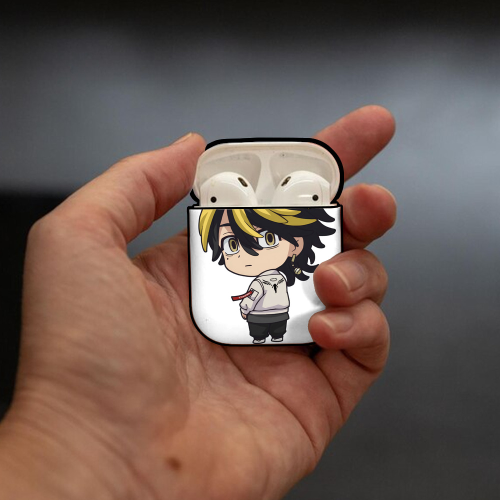 東京リベンジャーズ Tokyo Revengers AirPods 第2世代保護ケース ハードシェル ブラック 耐衝撃・防指紋・カラビナ付き