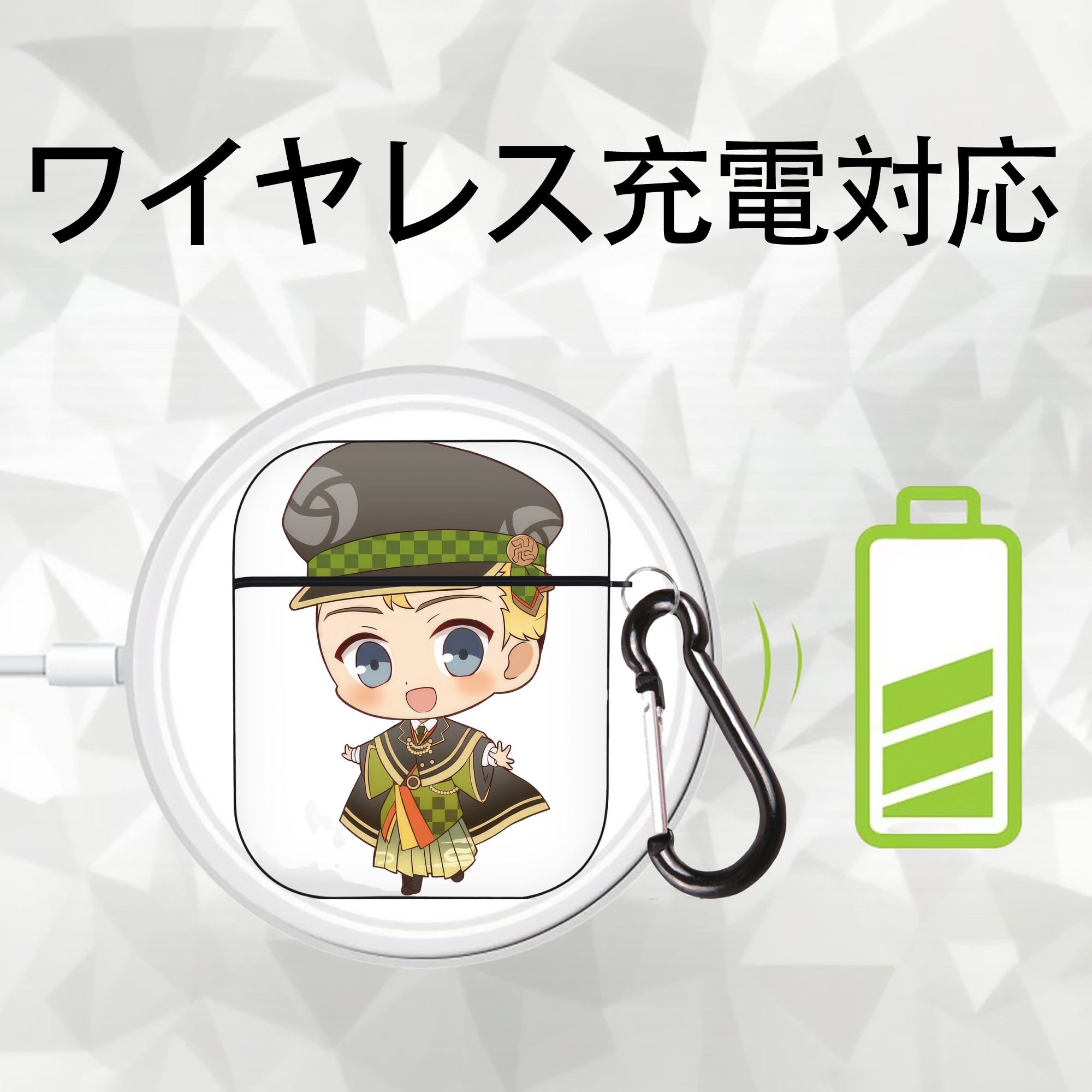 東京リベンジャーズ Tokyo Revengers AirPods 第2世代保護ケース ハードシェル ブラック 耐衝撃・防指紋・カラビナ付き