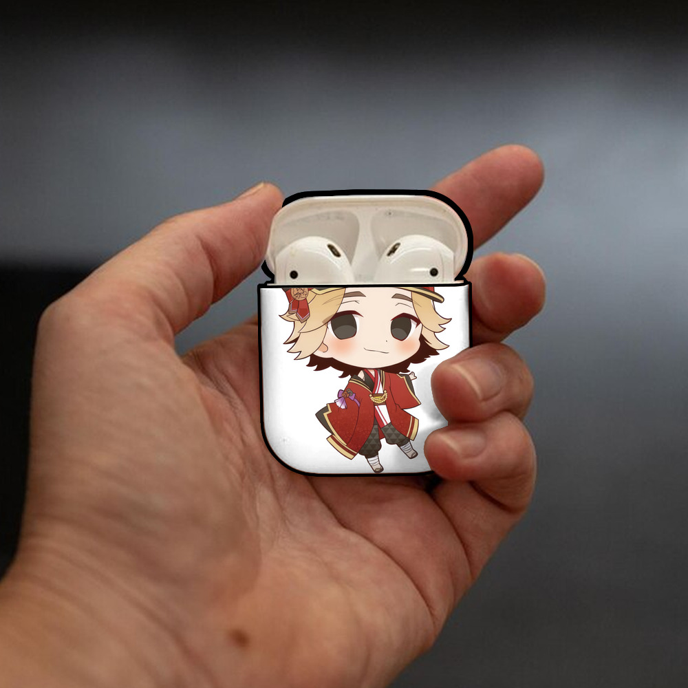 東京リベンジャーズ Tokyo Revengers AirPods 第2世代保護ケース ハードシェル ブラック 耐衝撃・防指紋・カラビナ付き