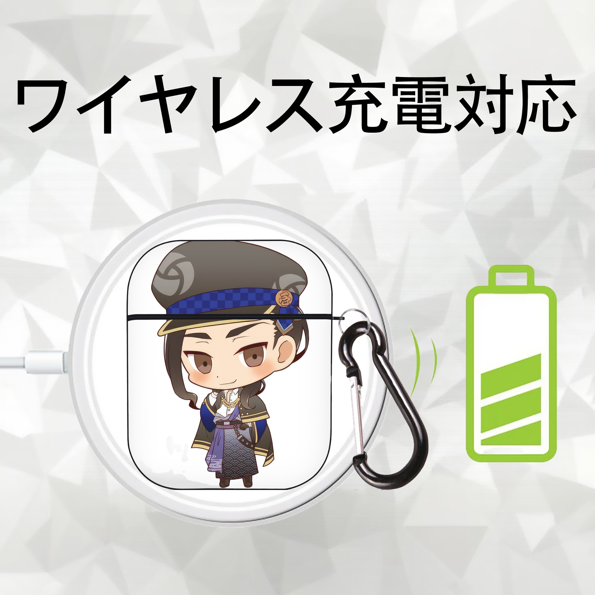 東京リベンジャーズ Tokyo Revengers AirPods 第2世代保護ケース ハードシェル ブラック 耐衝撃・防指紋・カラビナ付き