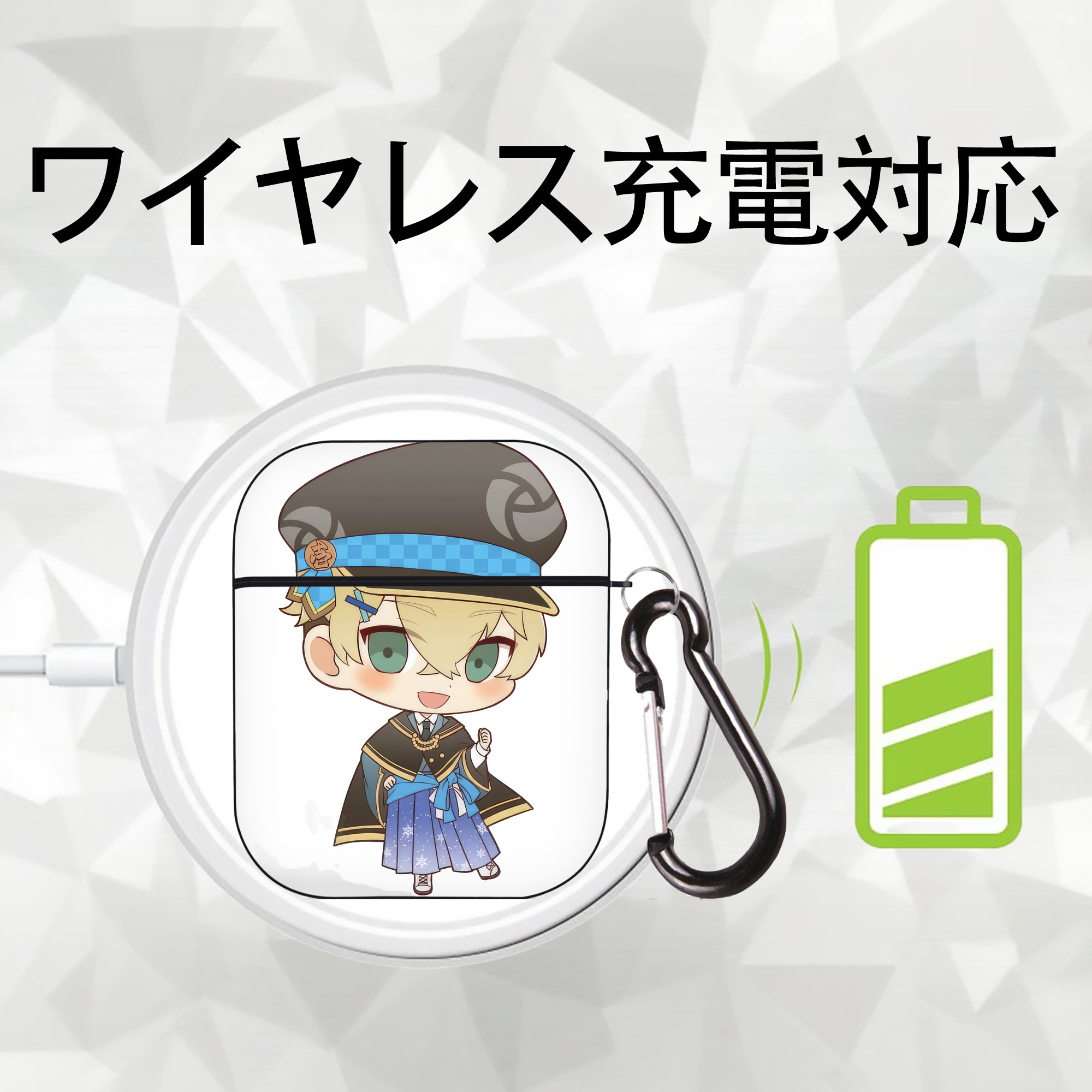 東京リベンジャーズ Tokyo Revengers AirPods 第2世代保護ケース ハードシェル ブラック 耐衝撃・防指紋・カラビナ付き