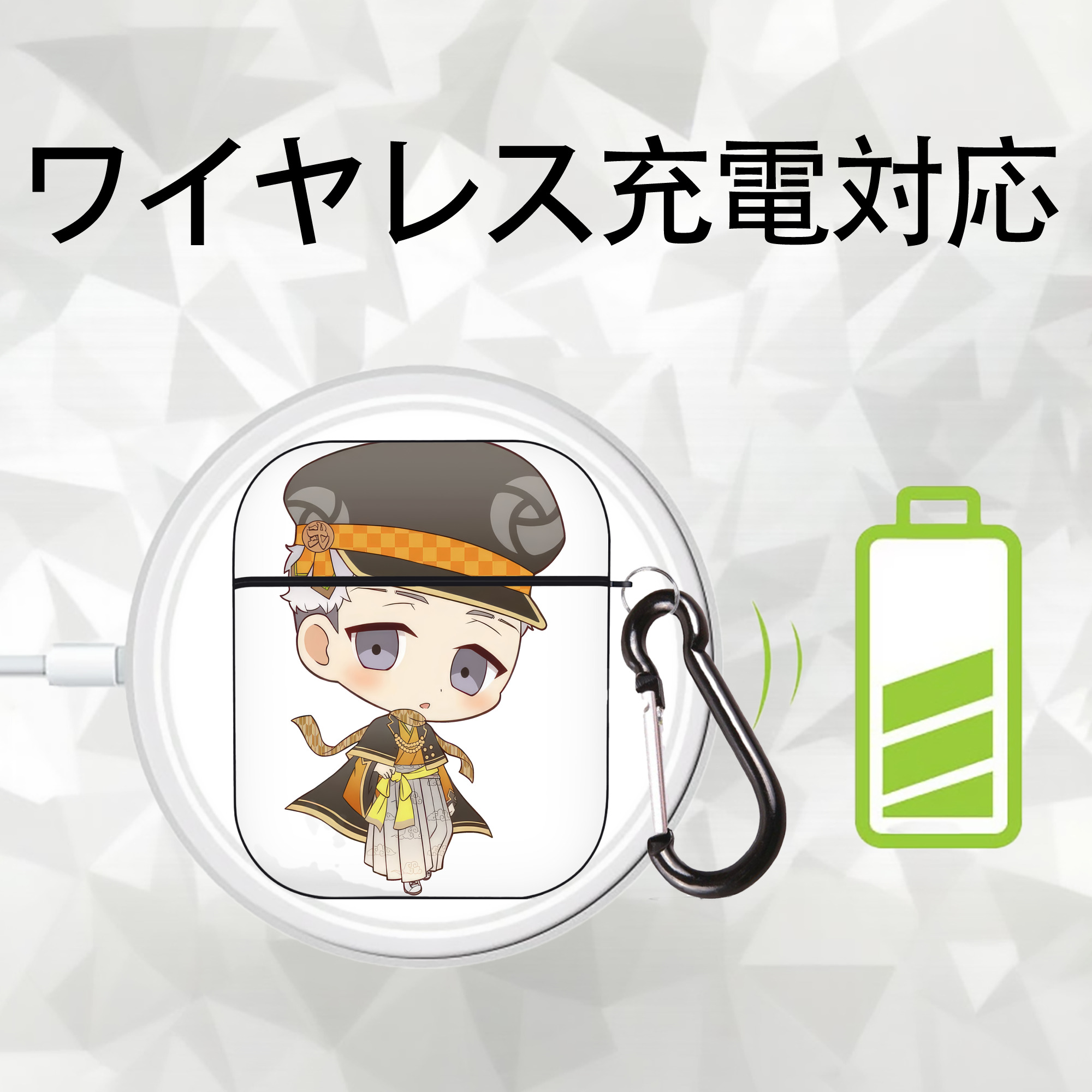 東京リベンジャーズ Tokyo Revengers AirPods 第2世代保護ケース ハードシェル ブラック 耐衝撃・防指紋・カラビナ付き