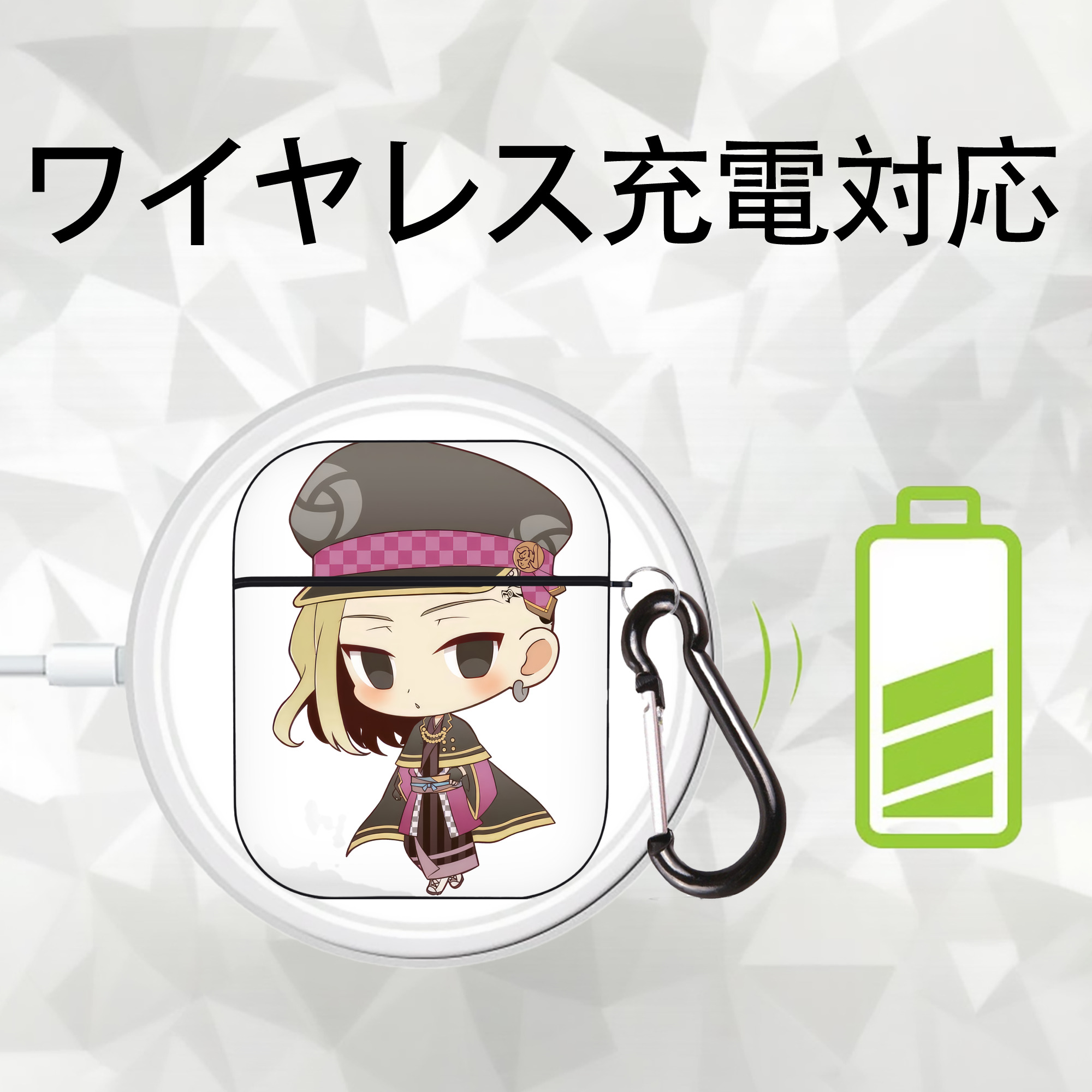 東京リベンジャーズ Tokyo Revengers AirPods 第2世代保護ケース ハードシェル ブラック 耐衝撃・防指紋・カラビナ付き
