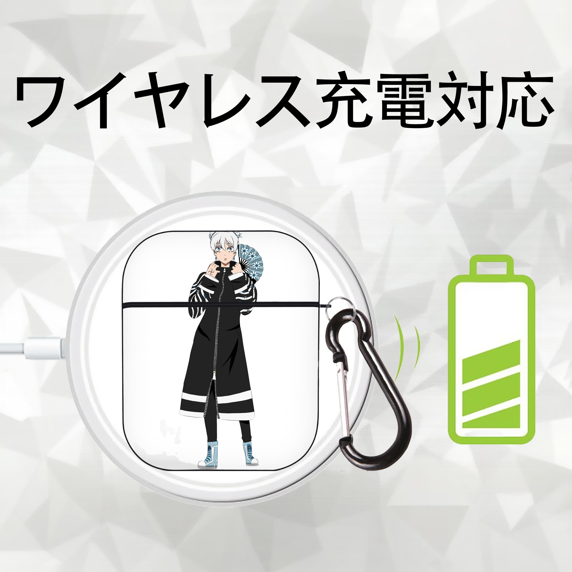 東京リベンジャーズ Tokyo Revengers AirPods 第2世代保護ケース ハードシェル ブラック 耐衝撃・防指紋・カラビナ付き