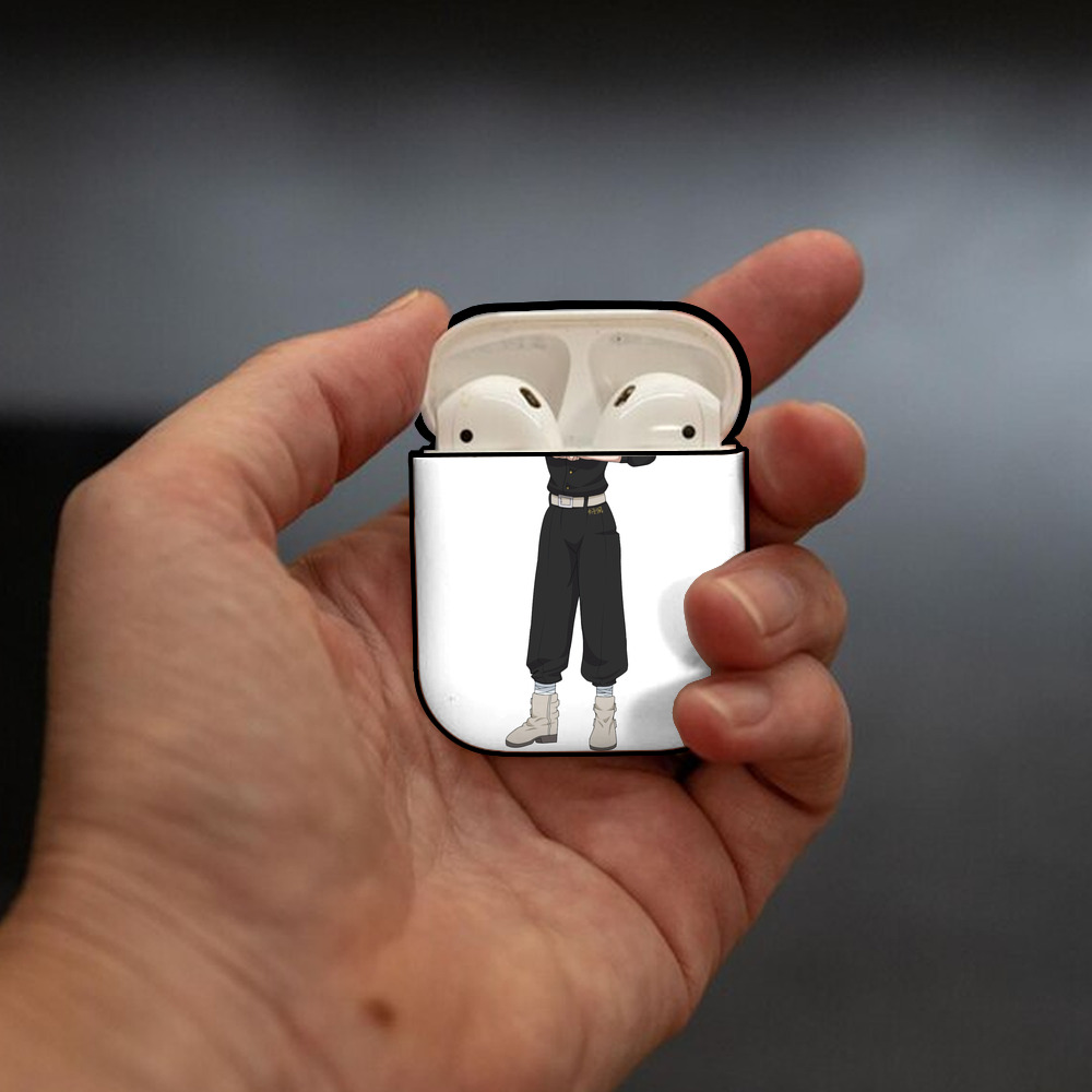 東京リベンジャーズ Tokyo Revengers AirPods 第2世代保護ケース ハードシェル ブラック 耐衝撃・防指紋・カラビナ付き