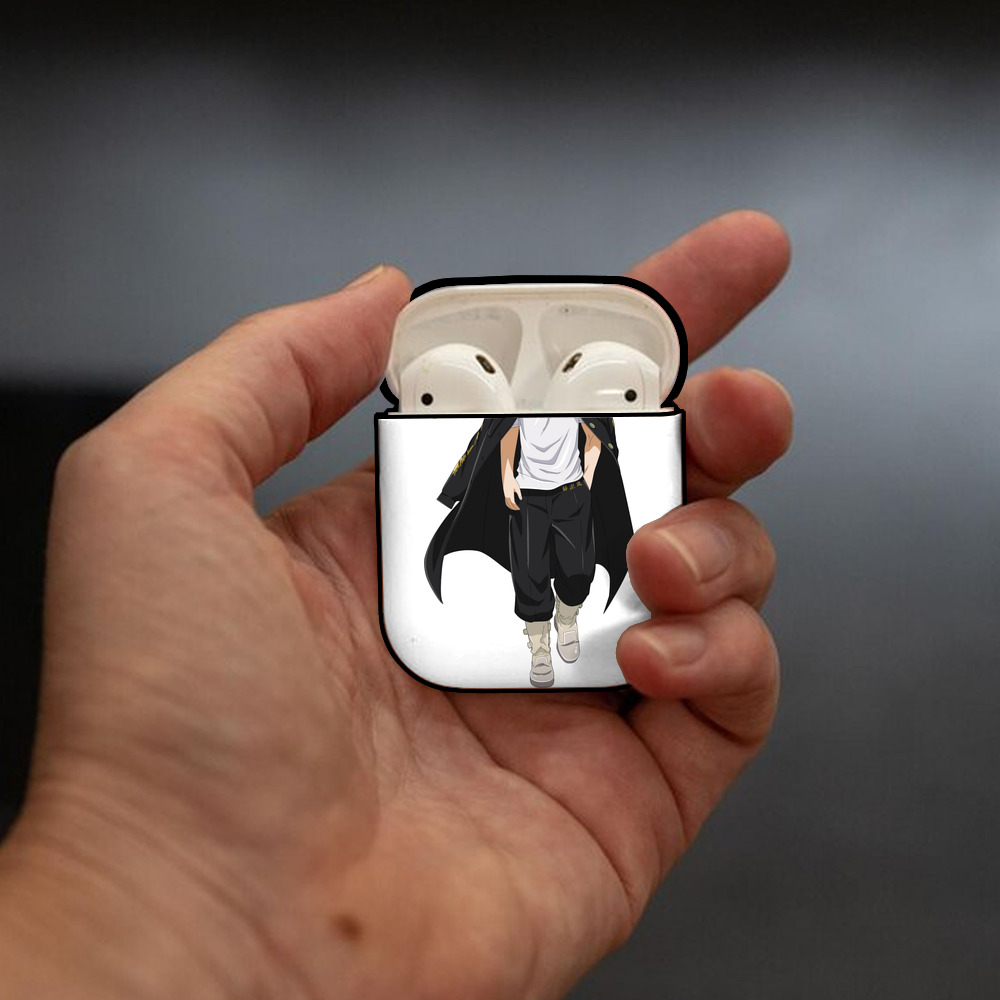 東京リベンジャーズ Tokyo Revengers AirPods 第2世代保護ケース ハードシェル ブラック 耐衝撃・防指紋・カラビナ付き