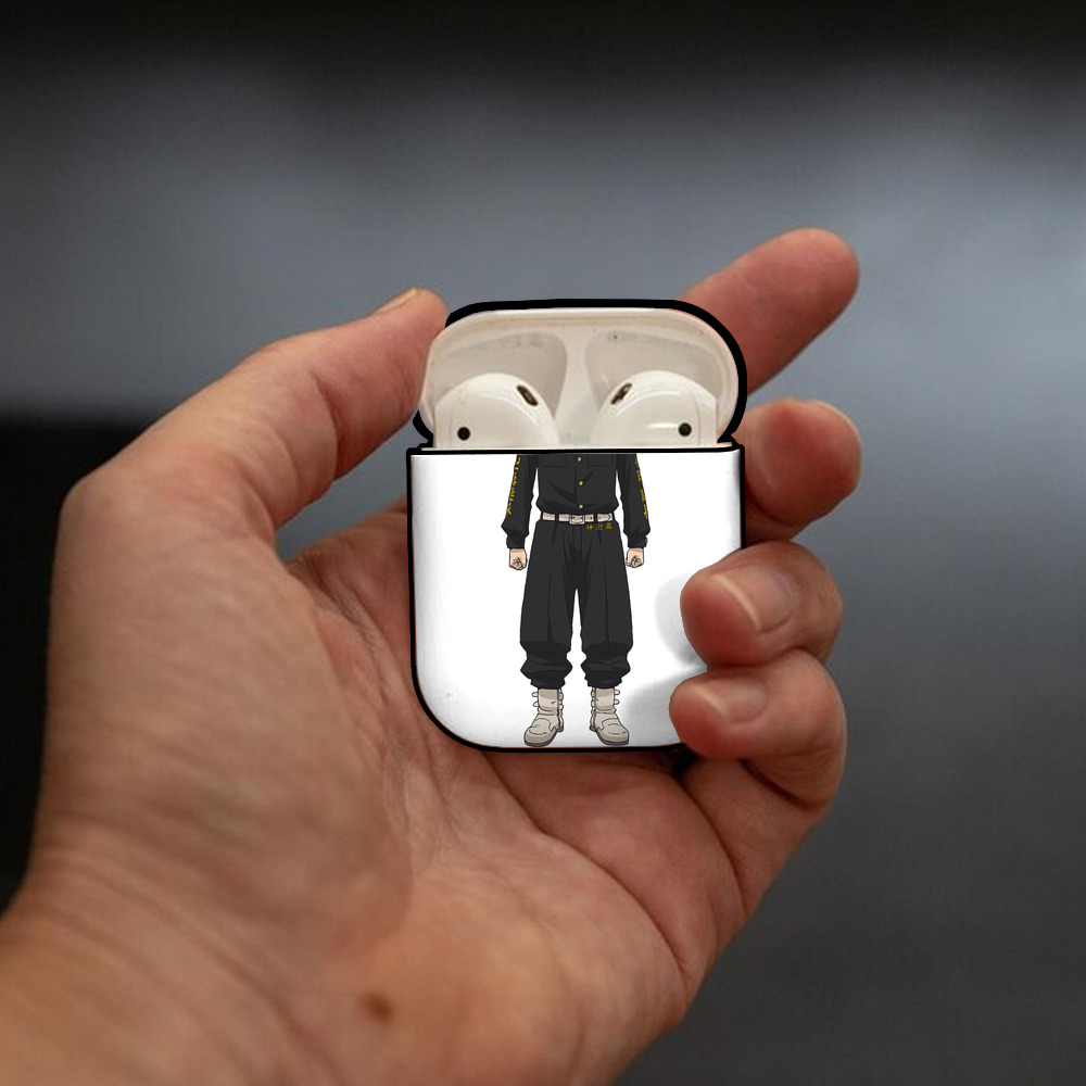 東京リベンジャーズ Tokyo Revengers AirPods 第2世代保護ケース ハードシェル ブラック 耐衝撃・防指紋・カラビナ付き