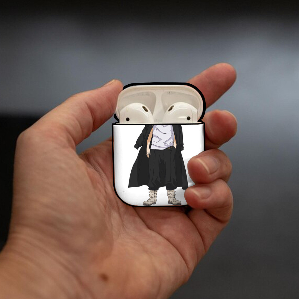 東京リベンジャーズ Tokyo Revengers AirPods 第2世代保護ケース ハードシェル ブラック 耐衝撃・防指紋・カラビナ付き