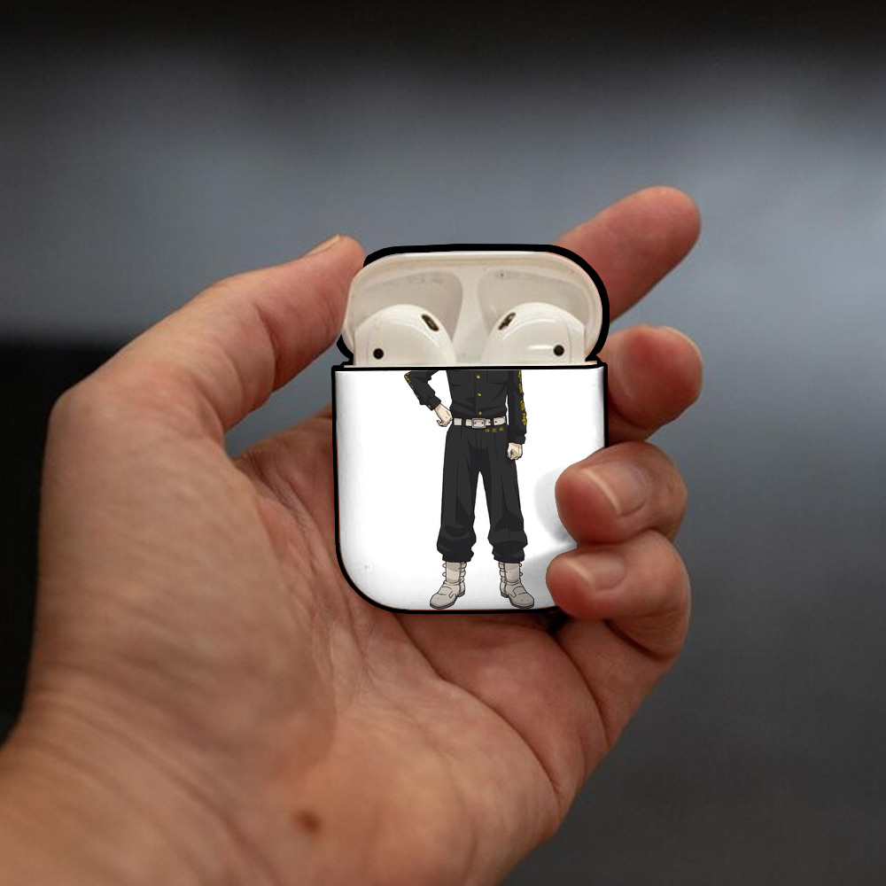 東京リベンジャーズ Tokyo Revengers AirPods 第2世代保護ケース ハードシェル ブラック 耐衝撃・防指紋・カラビナ付き