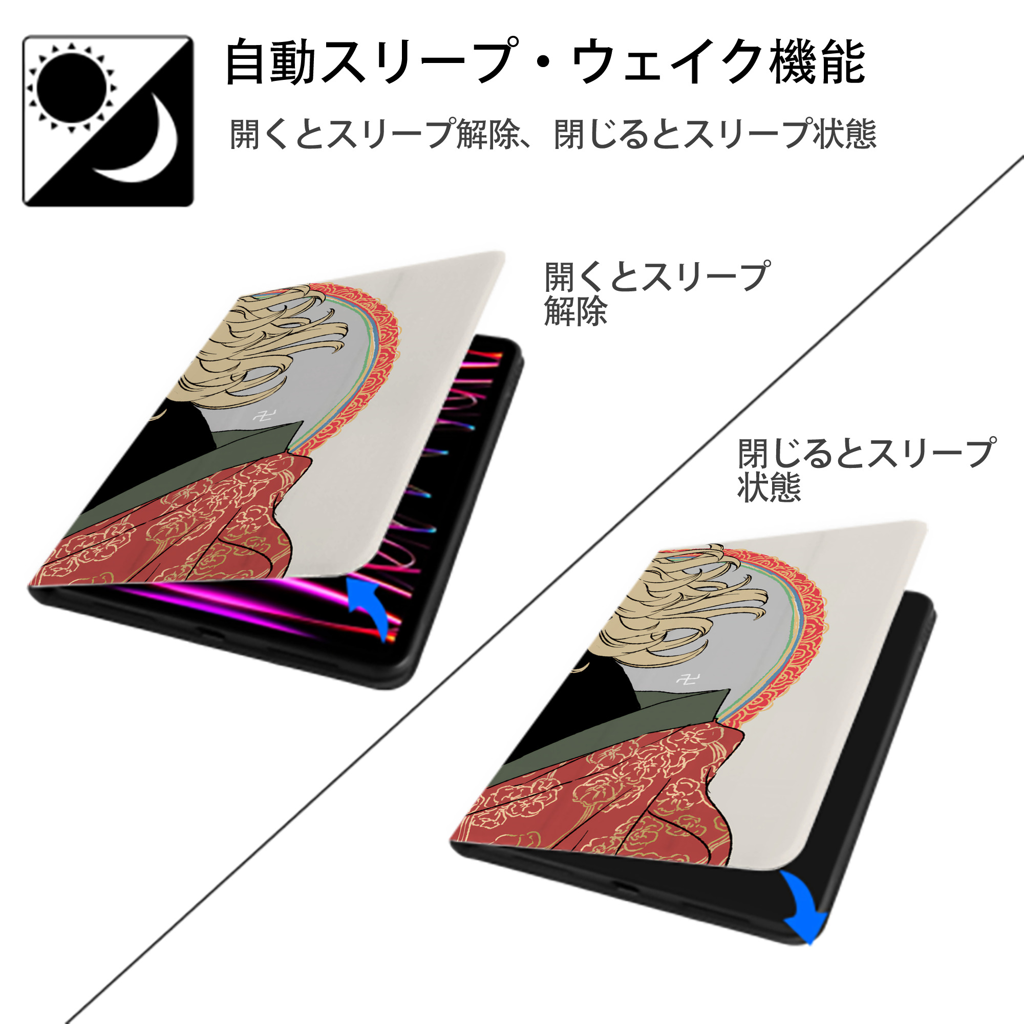 東京リベンジャーズ Tokyo Revengers IPad ケース ブック型 PUレザー TPU 耐衝撃 軽量 薄型 ペン収納なし 全面保護 IPad 各モデル対応