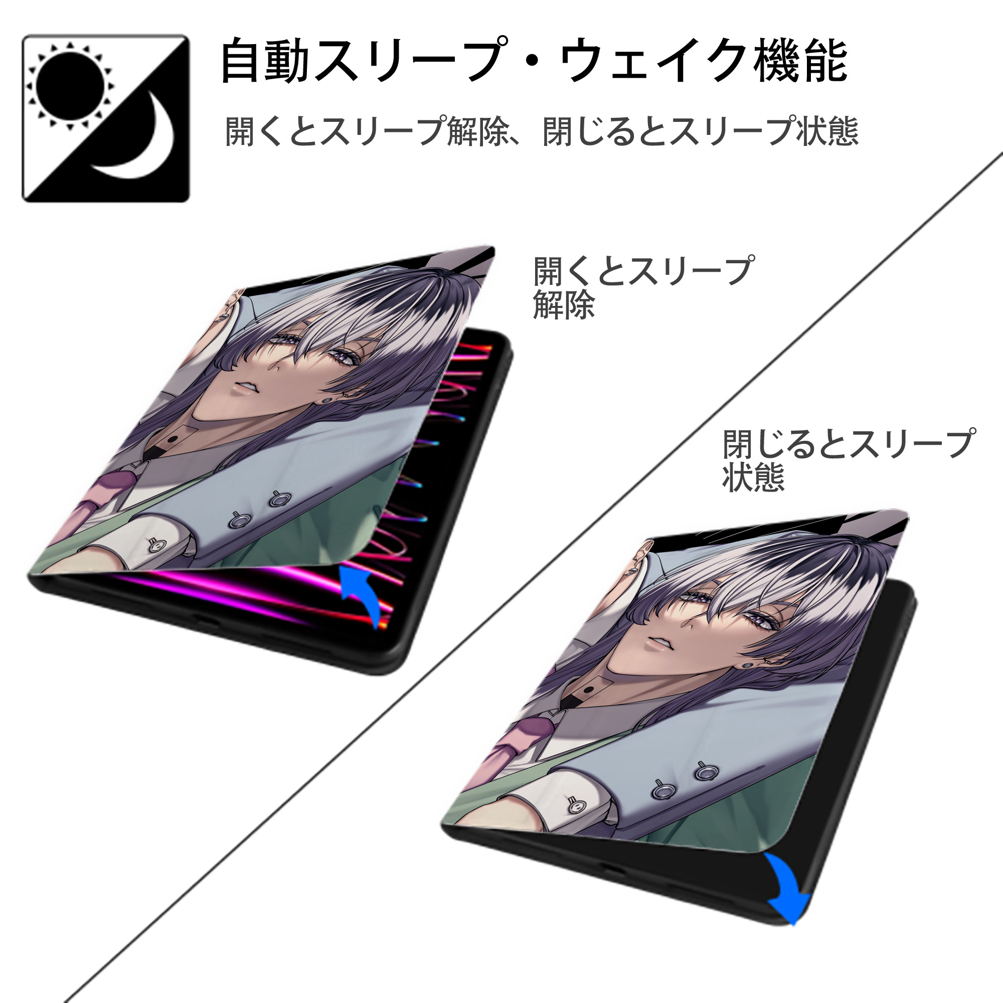 東京リベンジャーズ Tokyo Revengers IPad ケース ブック型 PUレザー TPU 耐衝撃 軽量 薄型 ペン収納なし 全面保護 IPad 各モデル対応