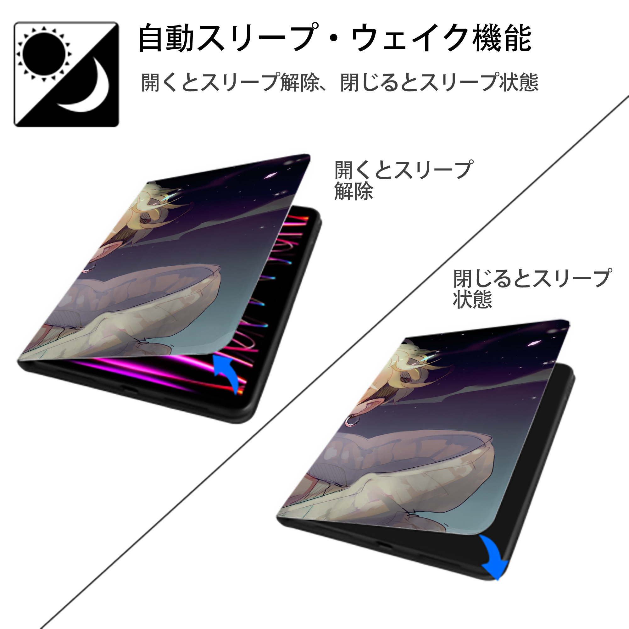 東京リベンジャーズ Tokyo Revengers IPad ケース ブック型 PUレザー TPU 耐衝撃 軽量 薄型 ペン収納なし 全面保護 IPad 各モデル対応
