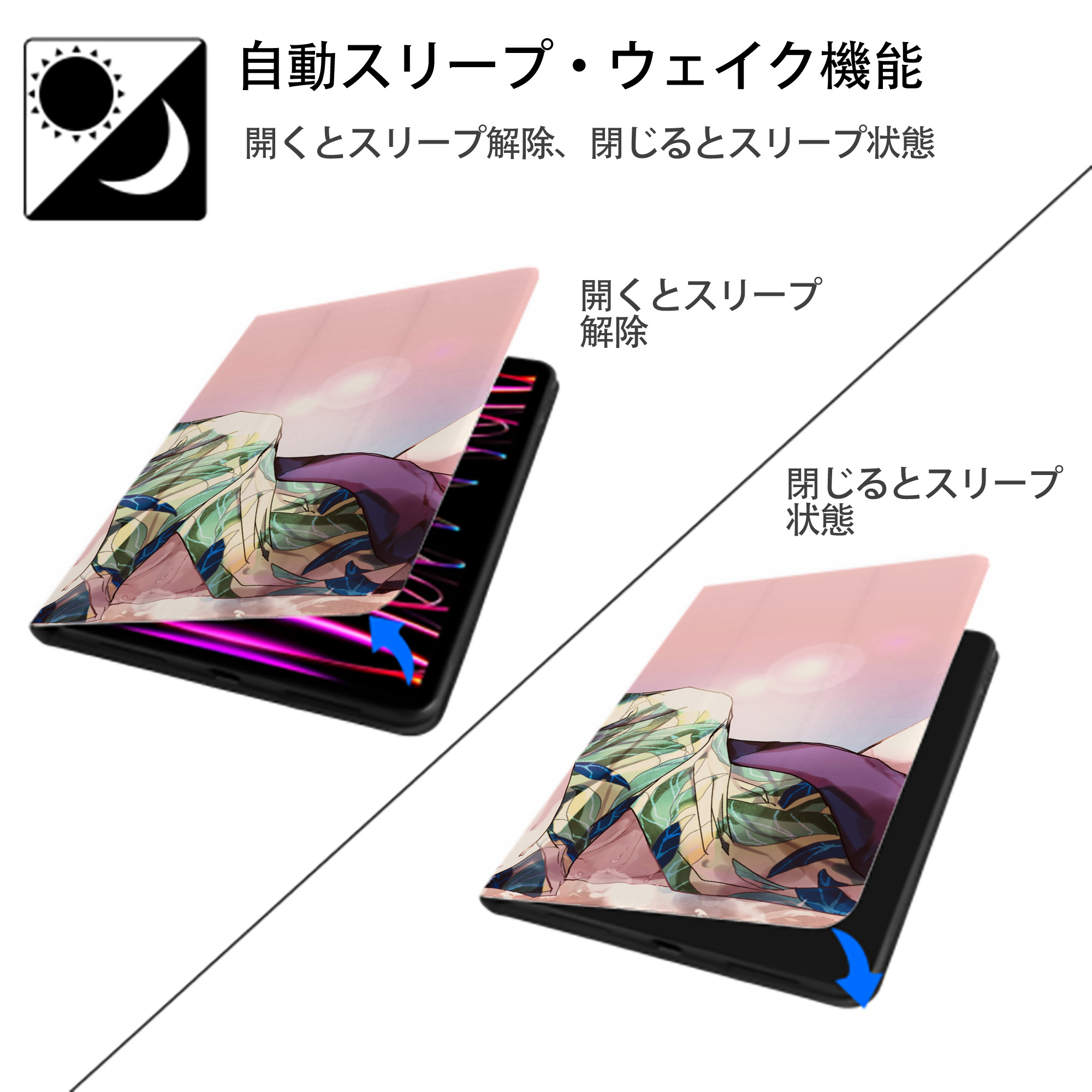 東京リベンジャーズ Tokyo Revengers IPad ケース ブック型 PUレザー TPU 耐衝撃 軽量 薄型 ペン収納なし 全面保護 IPad 各モデル対応
