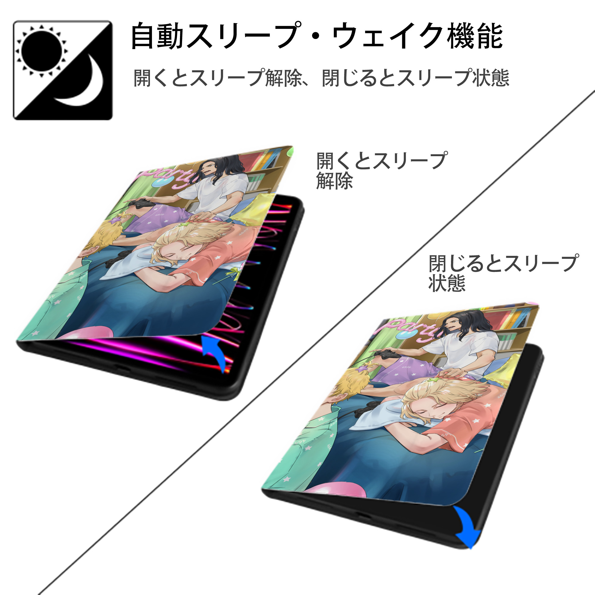 東京リベンジャーズ Tokyo Revengers IPad ケース ブック型 PUレザー TPU 耐衝撃 軽量 薄型 ペン収納なし 全面保護 IPad 各モデル対応