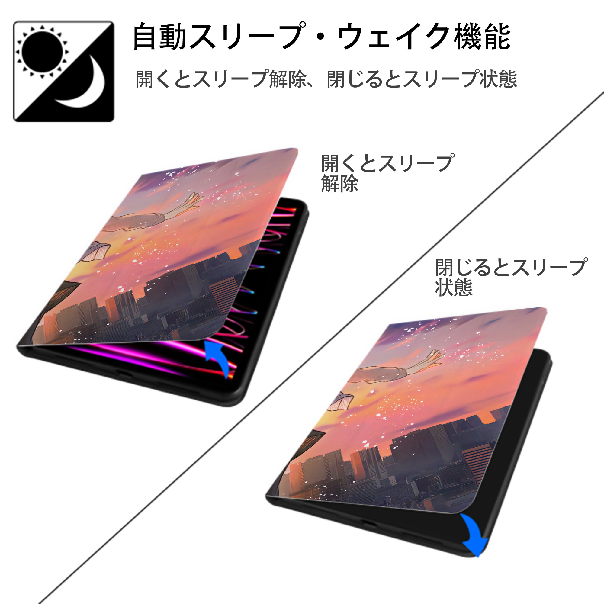 東京リベンジャーズ Tokyo Revengers IPad ケース ブック型 PUレザー TPU 耐衝撃 軽量 薄型 ペン収納なし 全面保護 IPad 各モデル対応