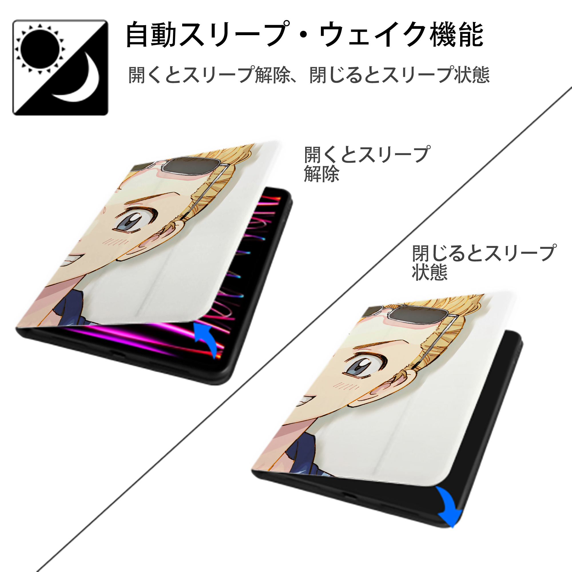 東京リベンジャーズ Tokyo Revengers IPad ケース ブック型 PUレザー TPU 耐衝撃 軽量 薄型 ペン収納なし 全面保護 IPad 各モデル対応