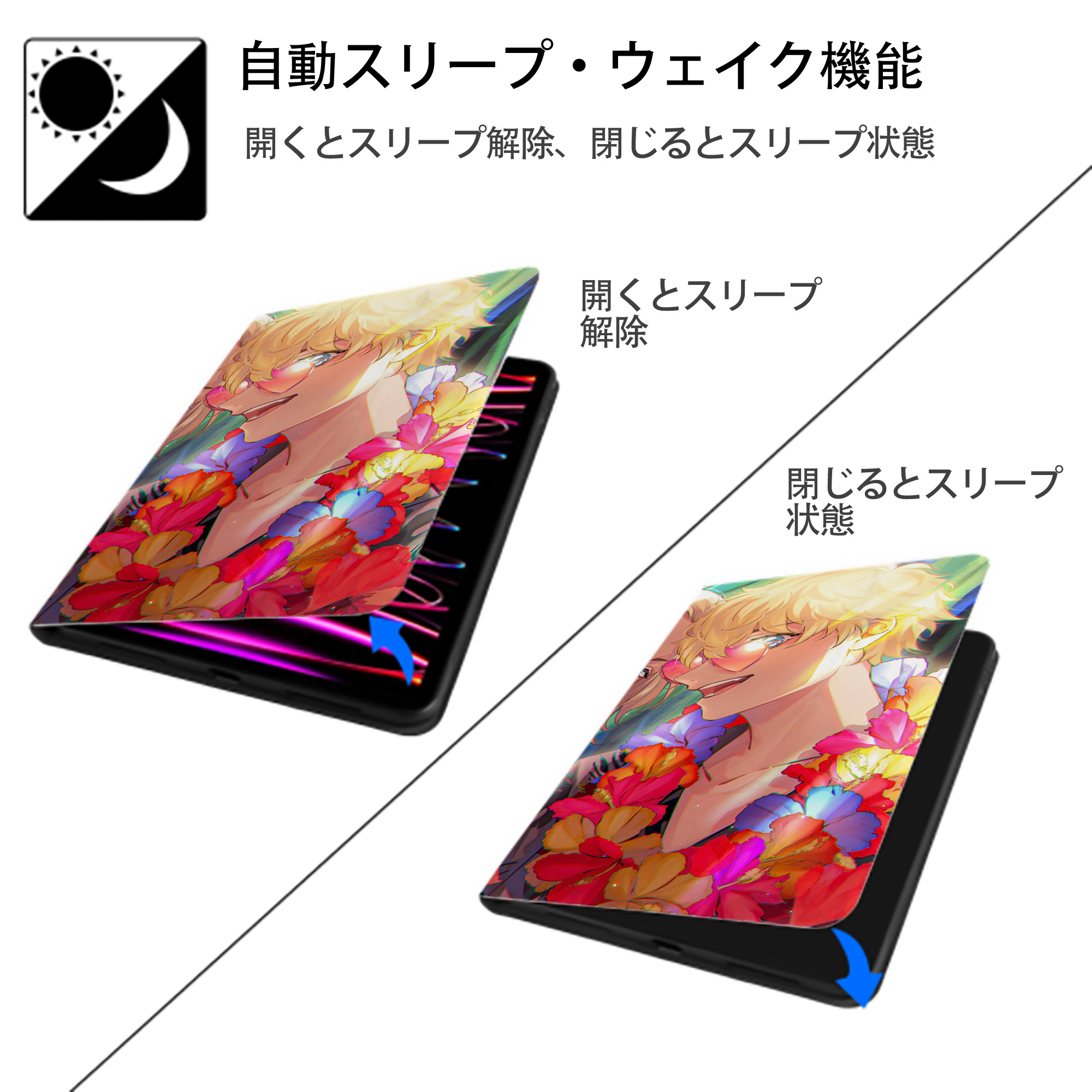 東京リベンジャーズ Tokyo Revengers IPad ケース ブック型 PUレザー TPU 耐衝撃 軽量 薄型 ペン収納なし 全面保護 IPad 各モデル対応