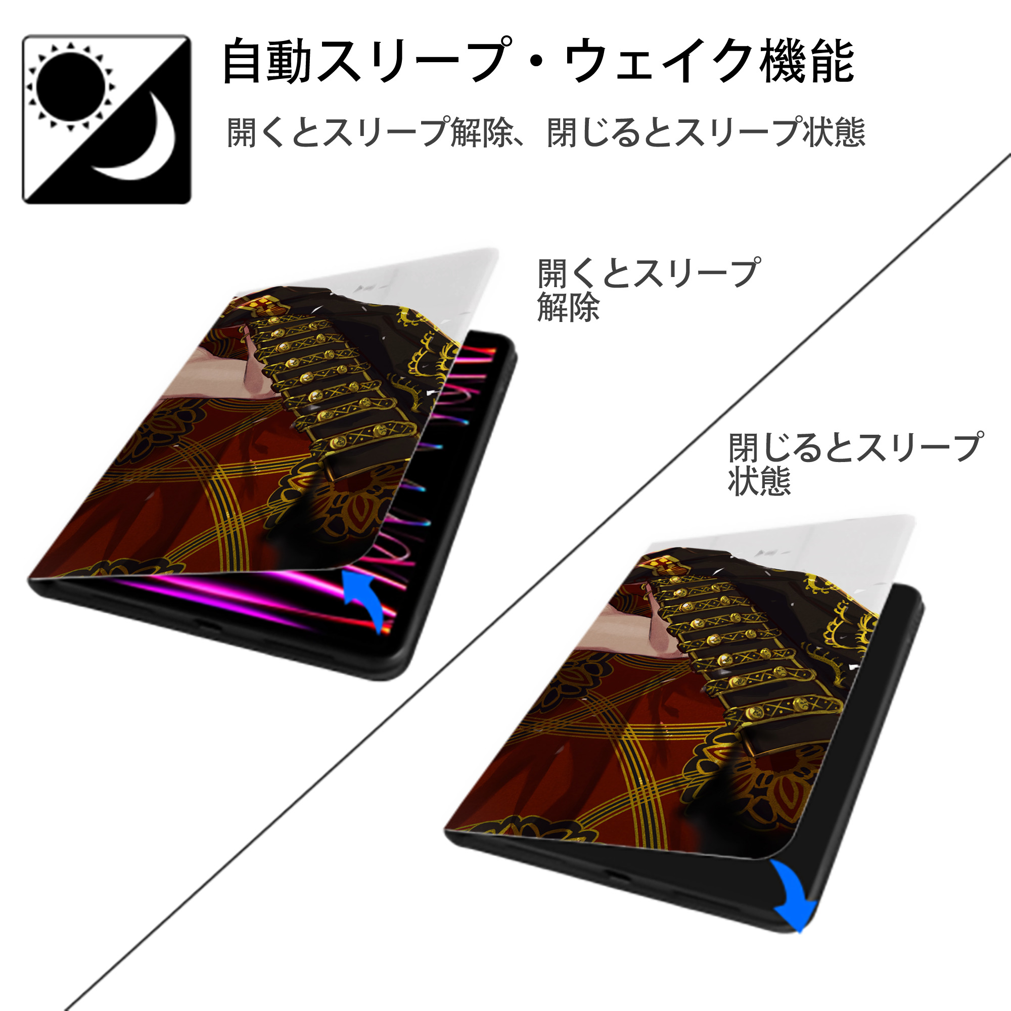 東京リベンジャーズ Tokyo Revengers IPad ケース ブック型 PUレザー TPU 耐衝撃 軽量 薄型 ペン収納なし 全面保護 IPad 各モデル対応