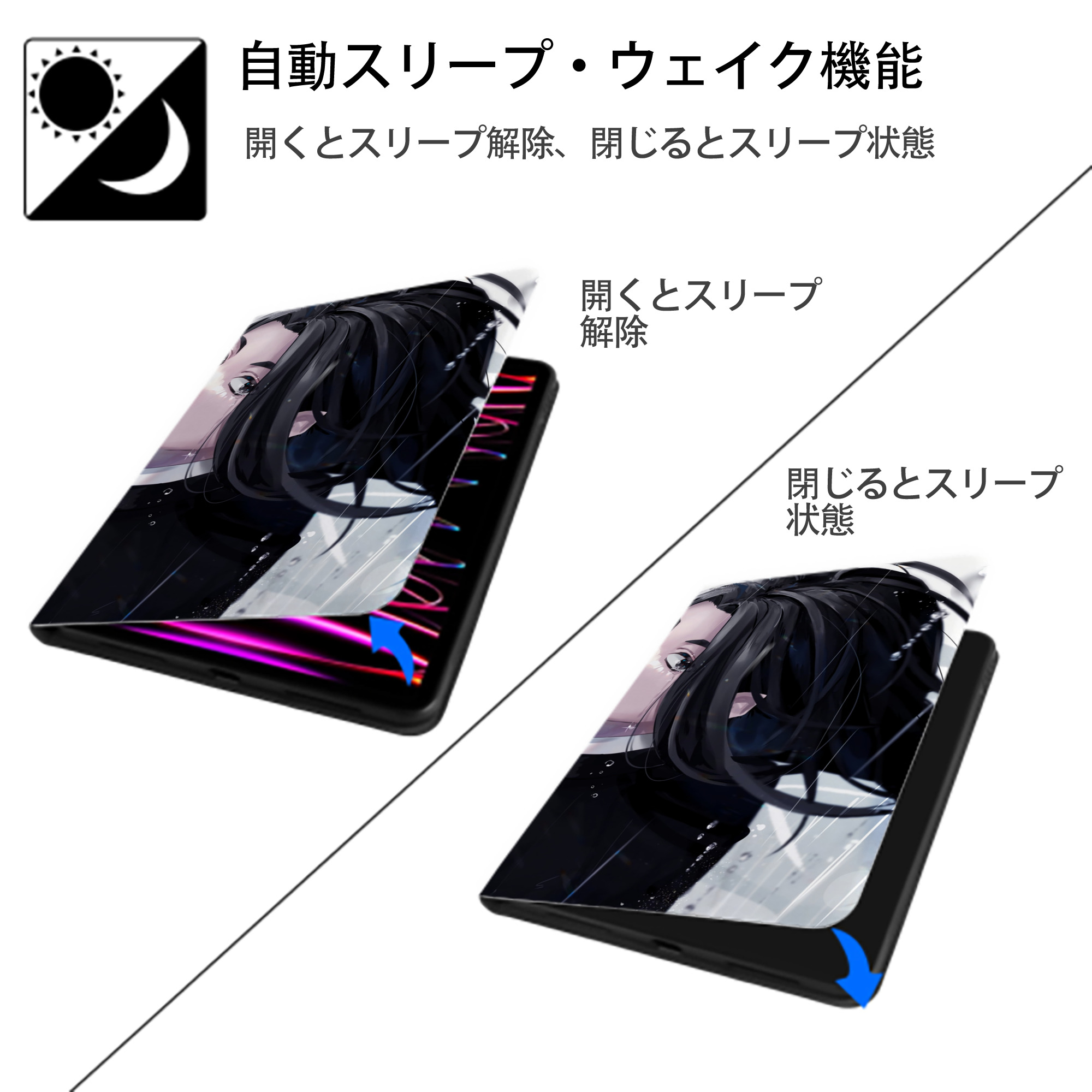 東京リベンジャーズ Tokyo Revengers IPad ケース ブック型 PUレザー TPU 耐衝撃 軽量 薄型 ペン収納なし 全面保護 IPad 各モデル対応