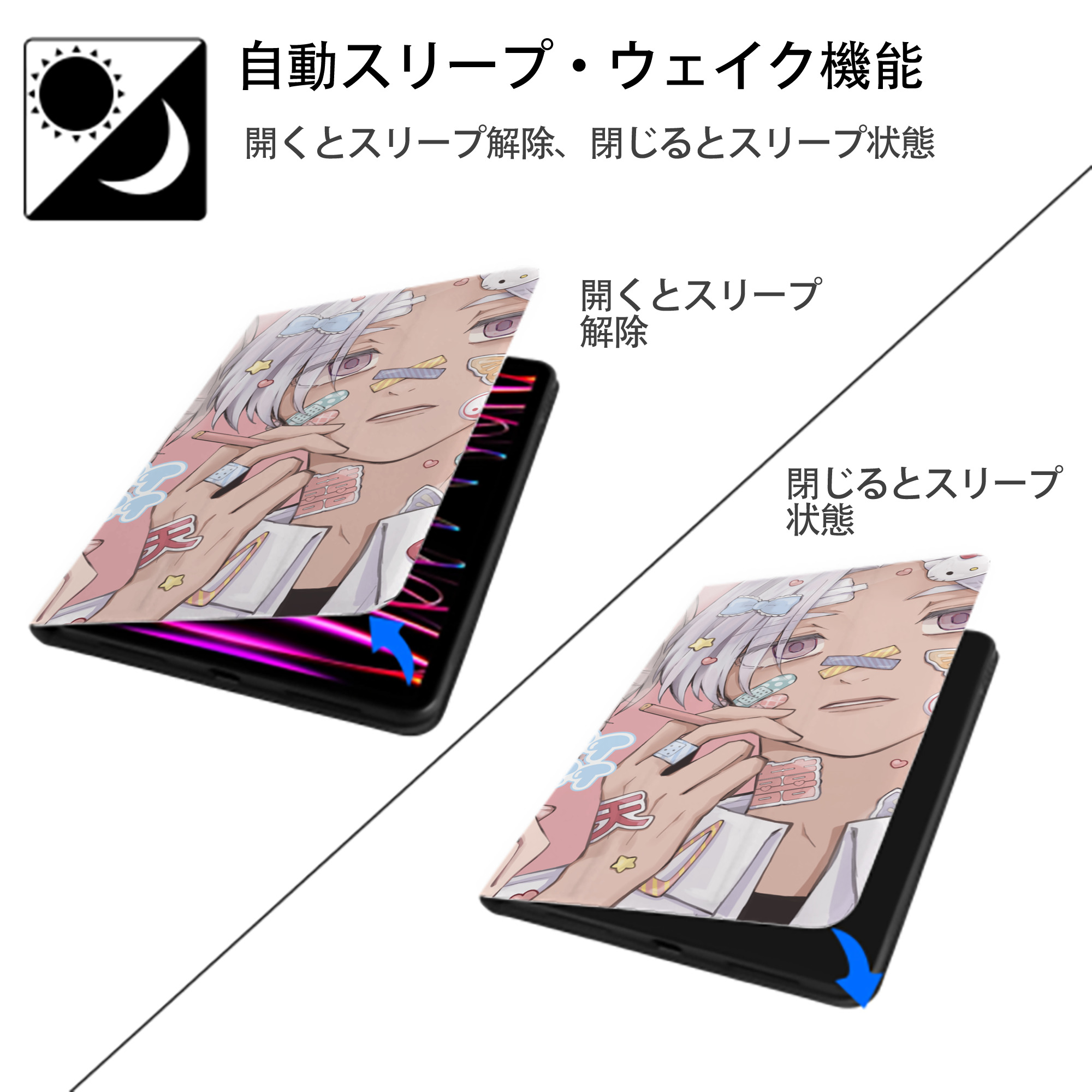 東京リベンジャーズ Tokyo Revengers IPad ケース ブック型 PUレザー TPU 耐衝撃 軽量 薄型 ペン収納なし 全面保護 IPad 各モデル対応
