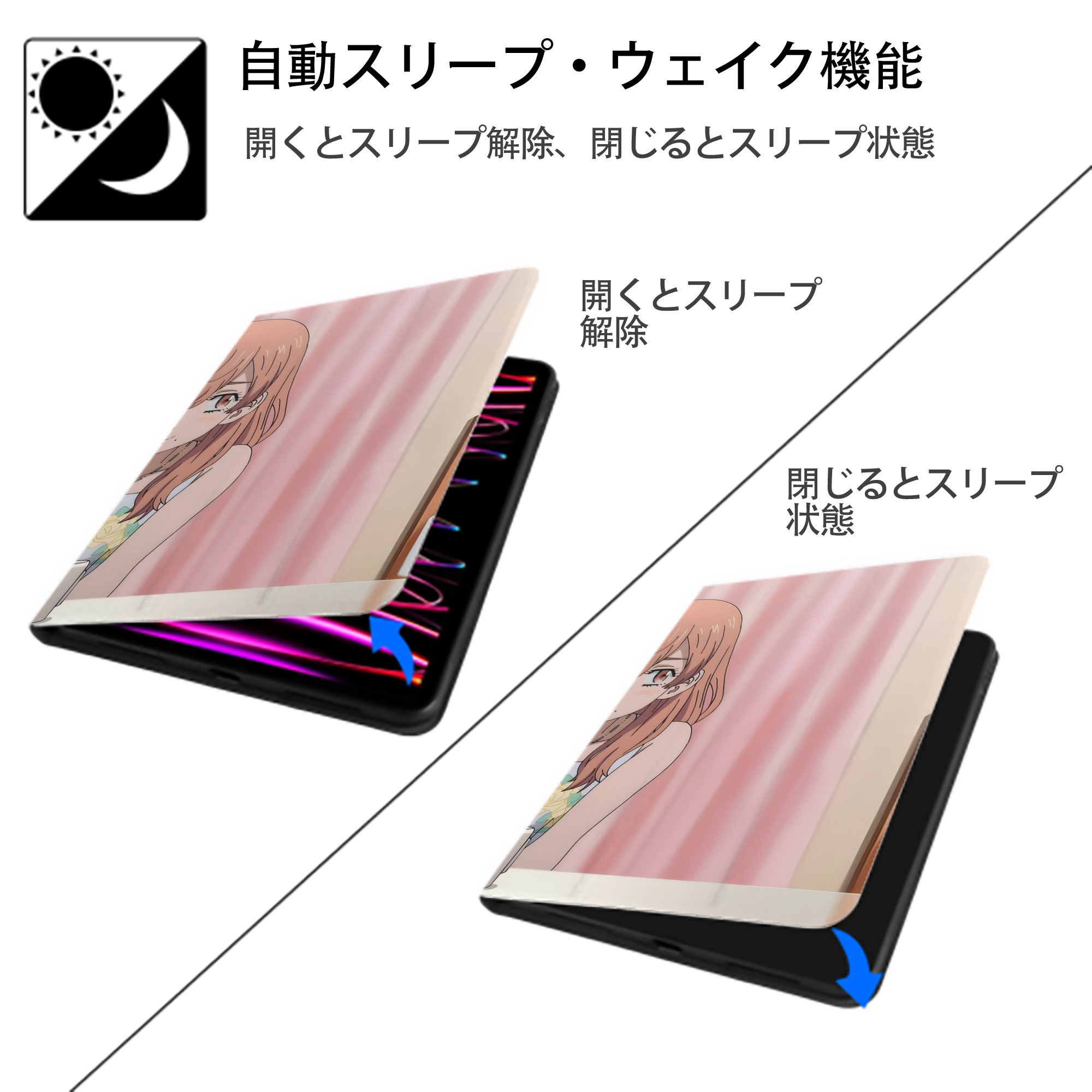 東京リベンジャーズ Tokyo Revengers IPad ケース ブック型 PUレザー TPU 耐衝撃 軽量 薄型 ペン収納なし 全面保護 IPad 各モデル対応