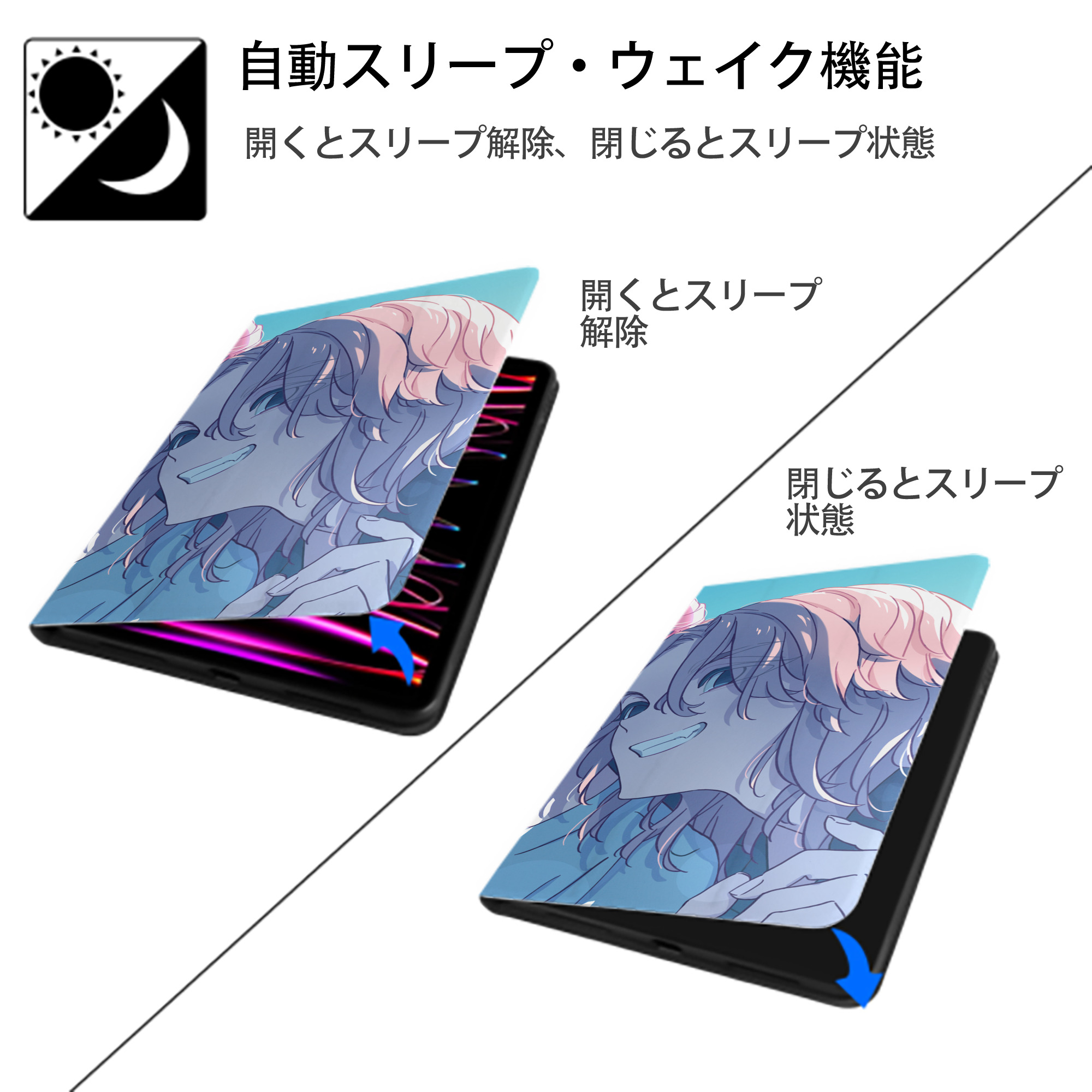 東京リベンジャーズ Tokyo Revengers IPad ケース ブック型 PUレザー TPU 耐衝撃 軽量 薄型 ペン収納なし 全面保護 IPad 各モデル対応