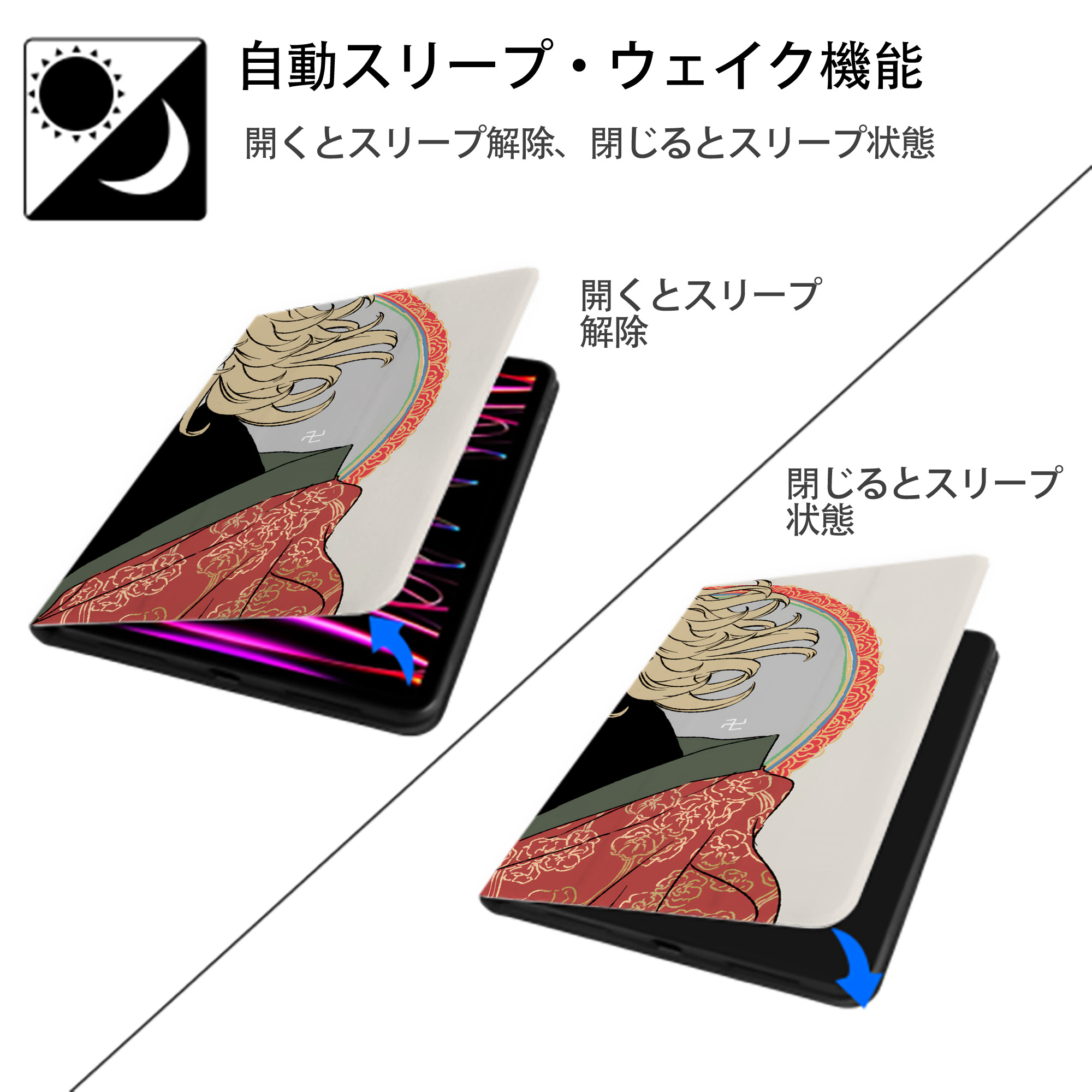 東京リベンジャーズ Tokyo Revengers IPadケース ペンホルダー付き ブックスタイルデザイン