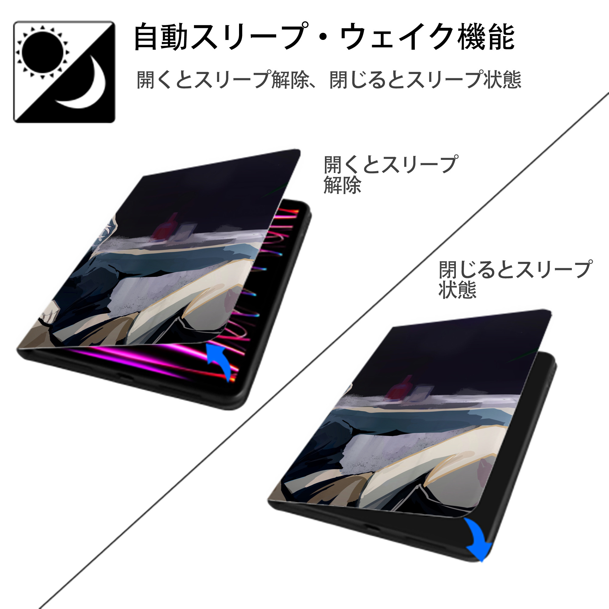 東京リベンジャーズ Tokyo Revengers IPadケース ペンホルダー付き ブックスタイルデザイン