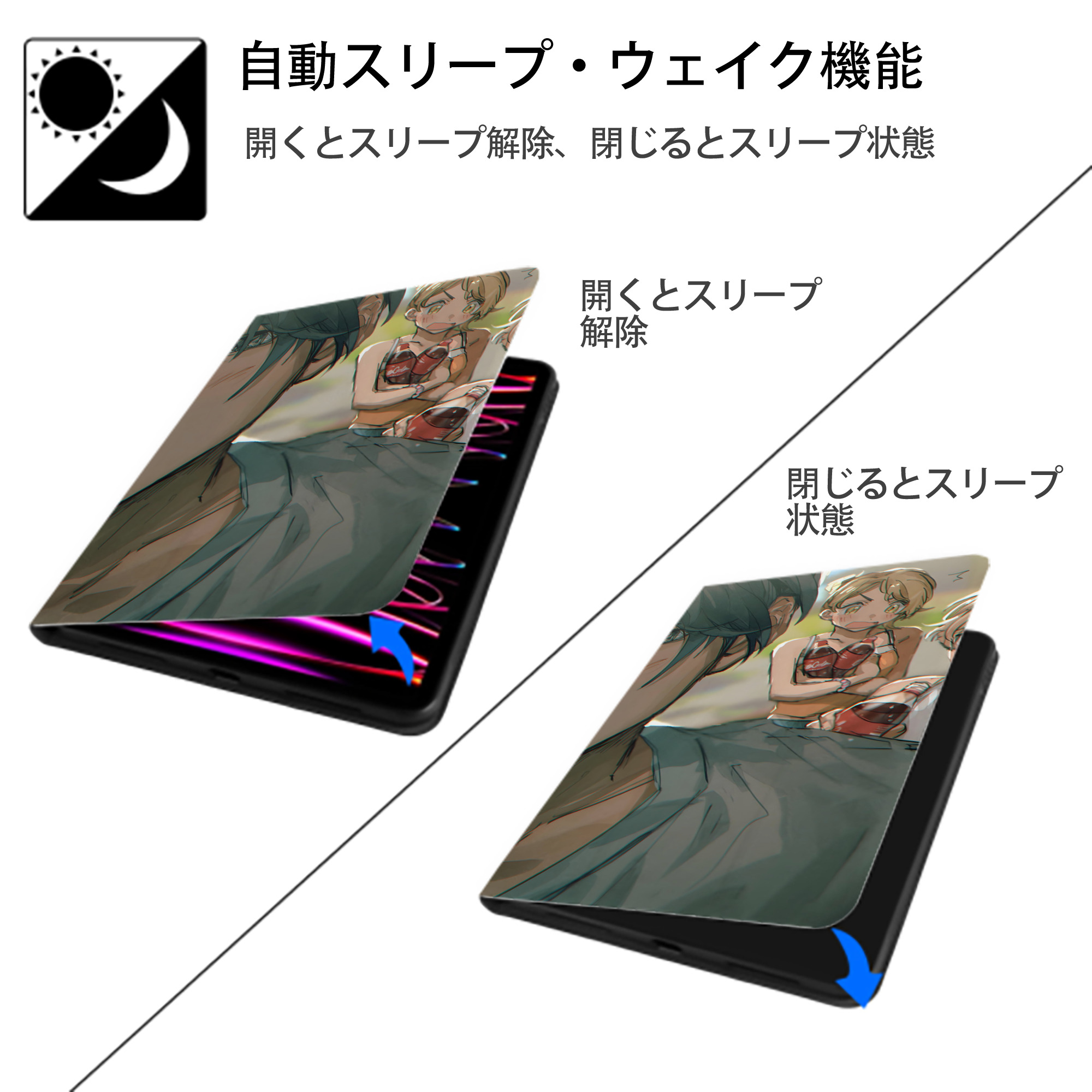 東京リベンジャーズ Tokyo Revengers IPadケース ペンホルダー付き ブックスタイルデザイン