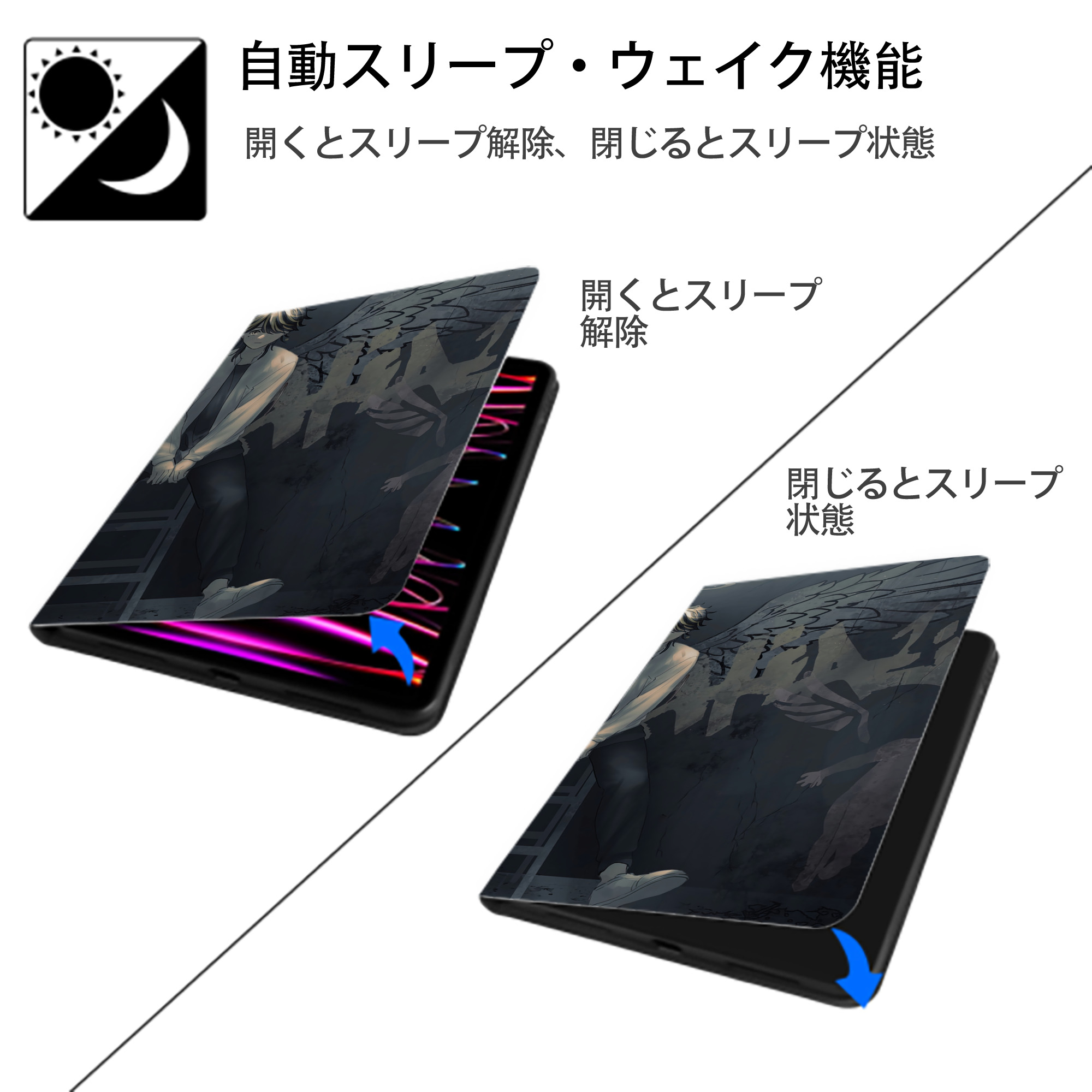 東京リベンジャーズ Tokyo Revengers IPadケース ペンホルダー付き ブックスタイルデザイン
