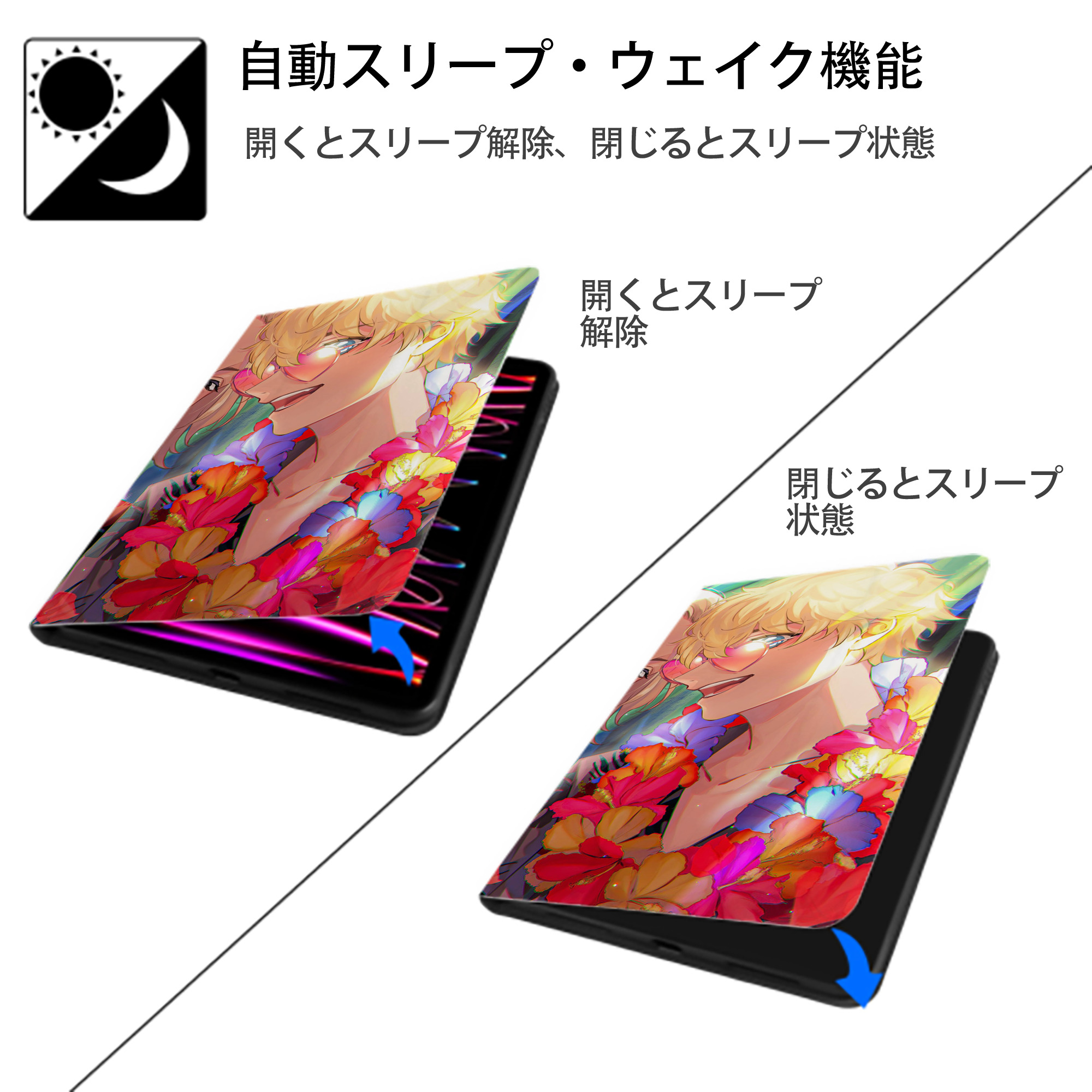 東京リベンジャーズ Tokyo Revengers IPadケース ペンホルダー付き ブックスタイルデザイン