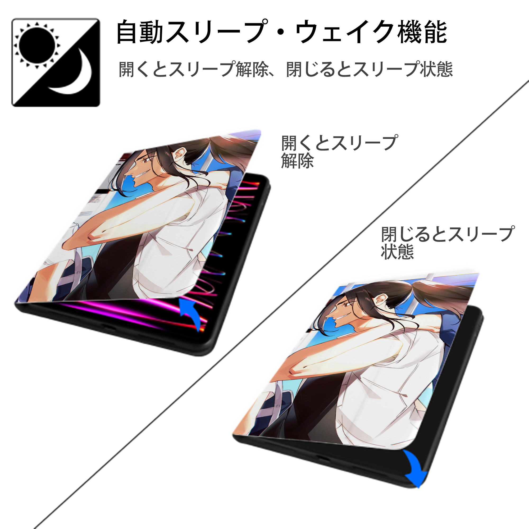 東京リベンジャーズ Tokyo Revengers IPadケース ペンホルダー付き ブックスタイルデザイン