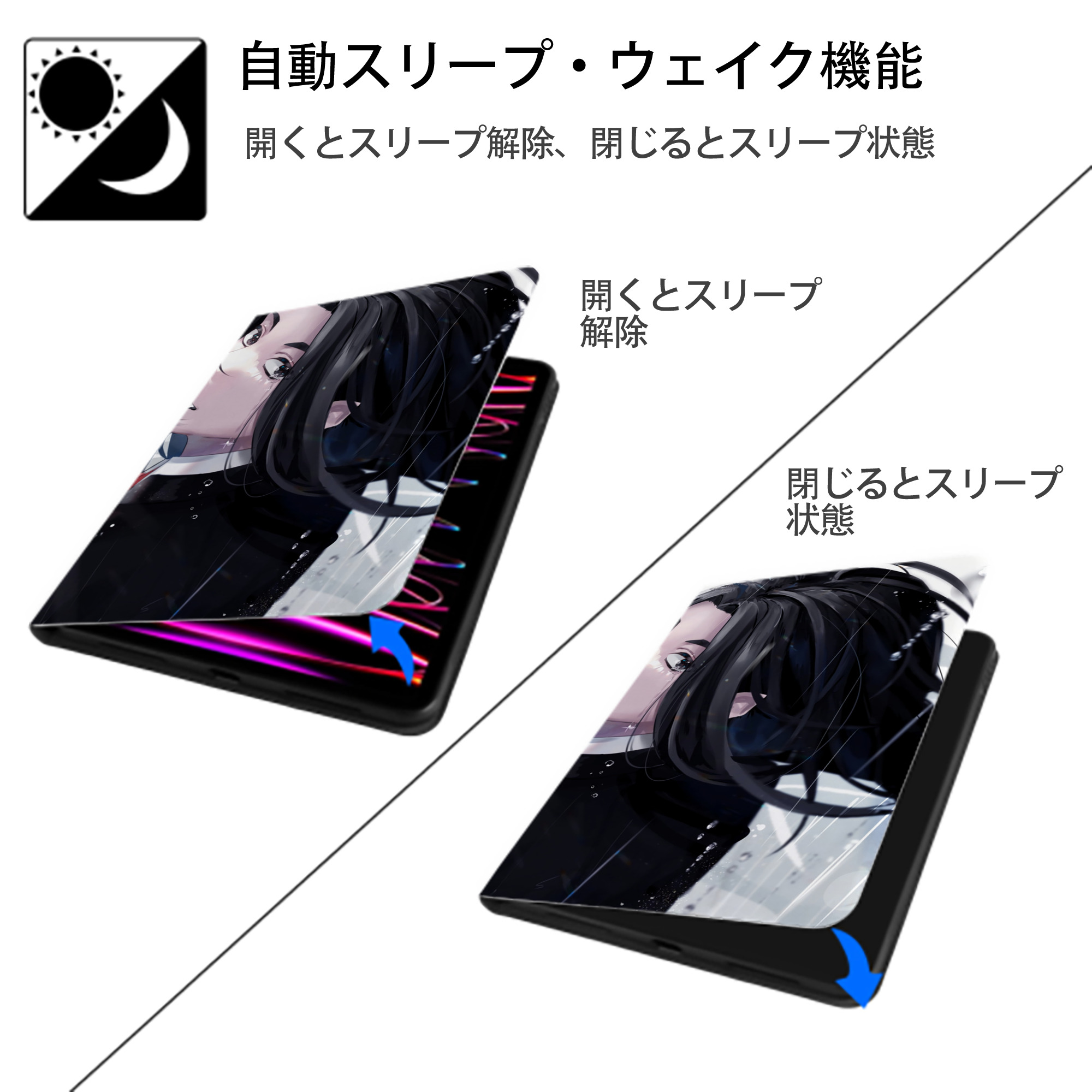 東京リベンジャーズ Tokyo Revengers IPadケース ペンホルダー付き ブックスタイルデザイン