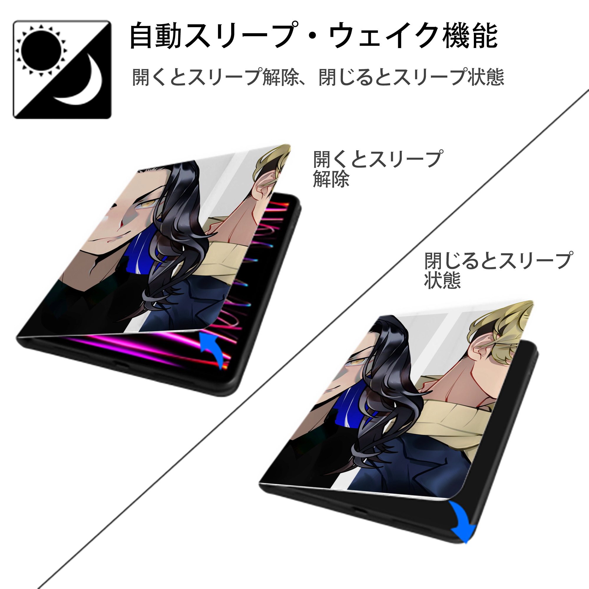 東京リベンジャーズ Tokyo Revengers IPadケース ペンホルダー付き ブックスタイルデザイン