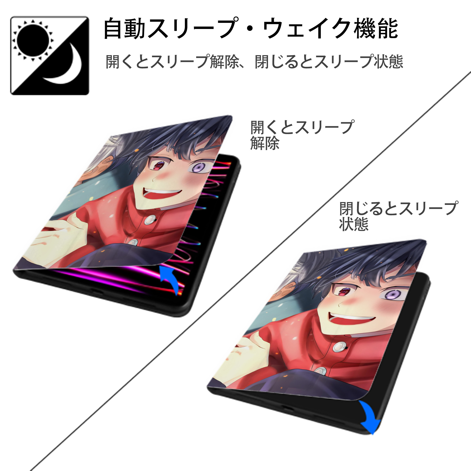 東京リベンジャーズ Tokyo Revengers IPadケース ペンホルダー付き ブックスタイルデザイン