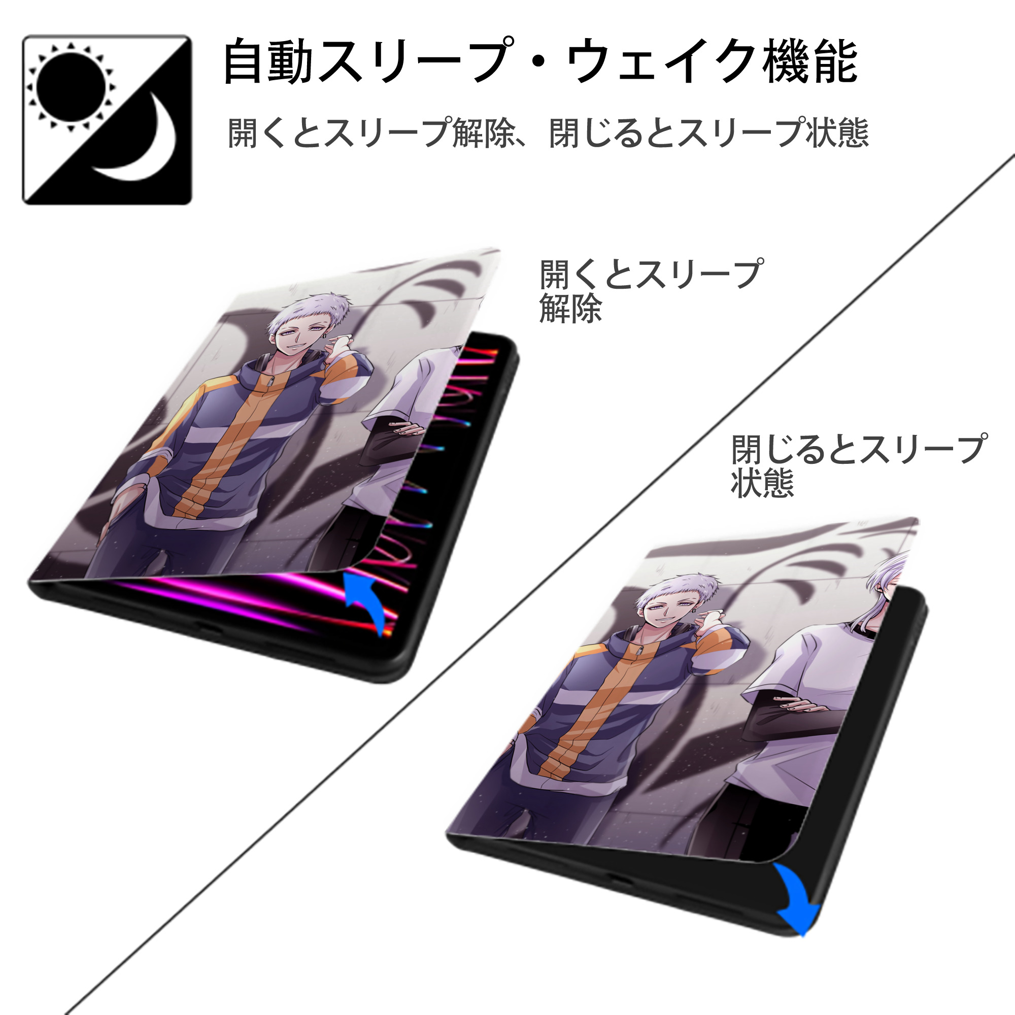 東京リベンジャーズ Tokyo Revengers IPadケース ペンホルダー付き ブックスタイルデザイン