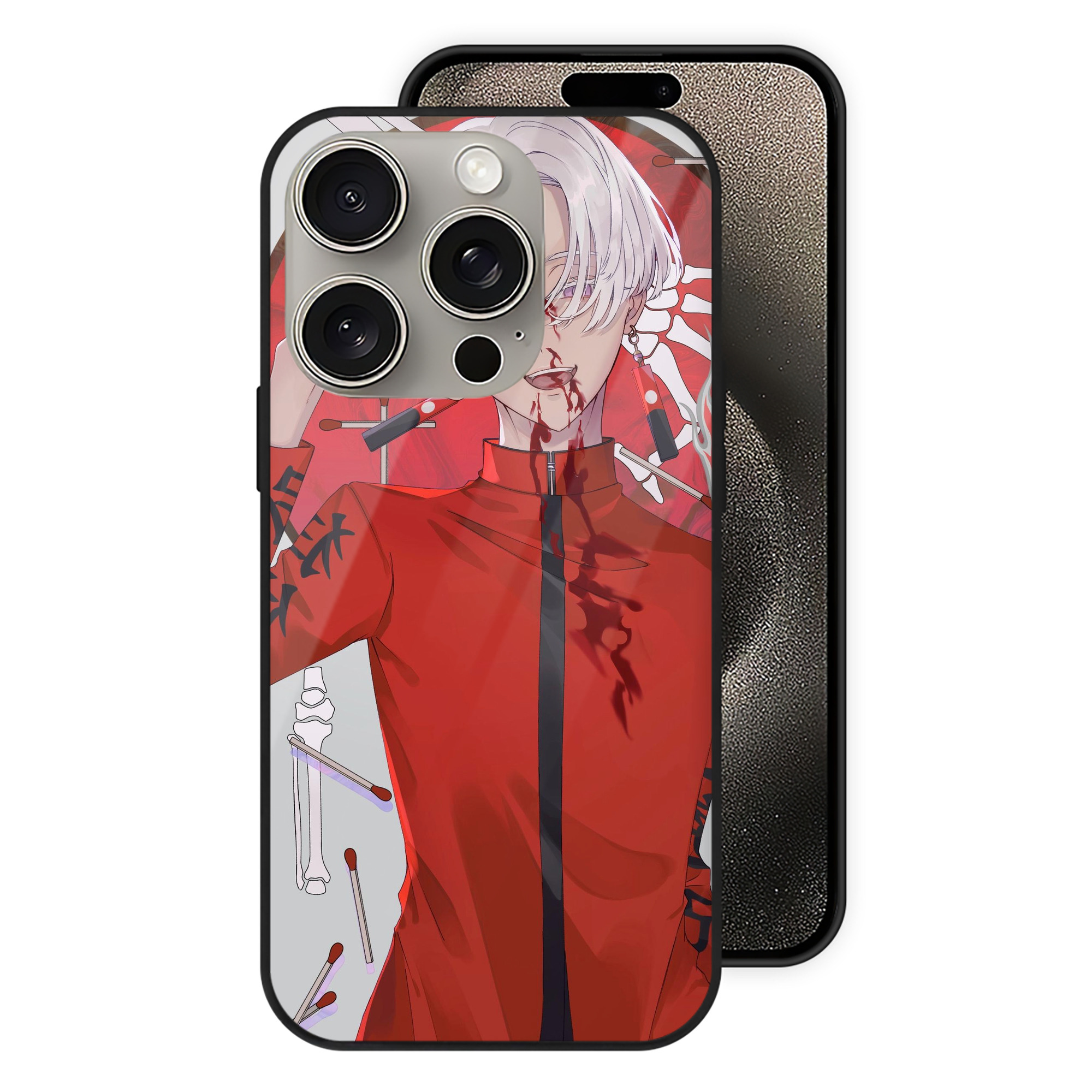 （画像用） 東京リベンジャーズ Tokyo Revengers 【iPhone15Pro対応】スマホケース 耐衝撃＆黄変防止 背面ガラス