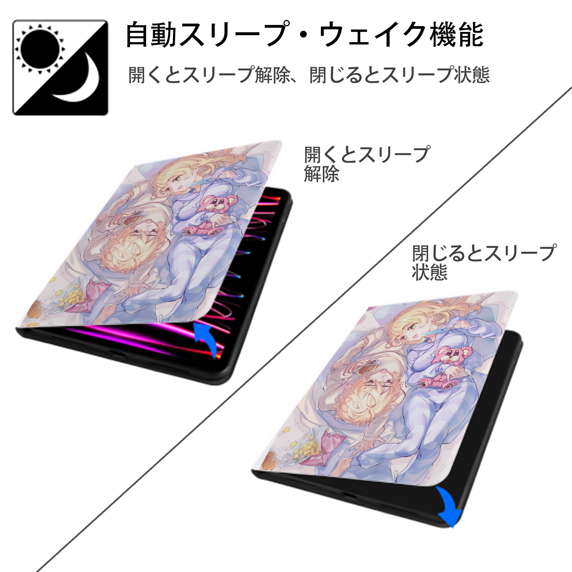 東京リベンジャーズ Tokyo Revengers IPad ケース ペン収納付き 三つ折りスタンド PUレザー×シリコン 対応機種9.5/10.5/10.9インチ