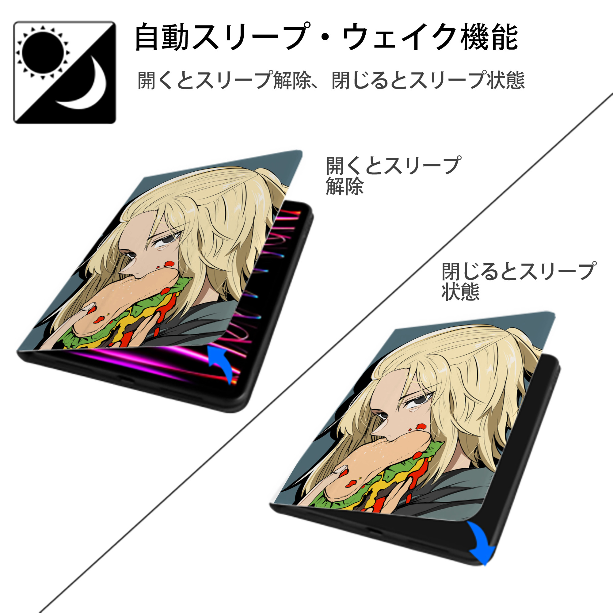 東京リベンジャーズ Tokyo Revengers IPad ケース ペン収納付き 三つ折りスタンド PUレザー×シリコン 対応機種9.5/10.5/10.9インチ
