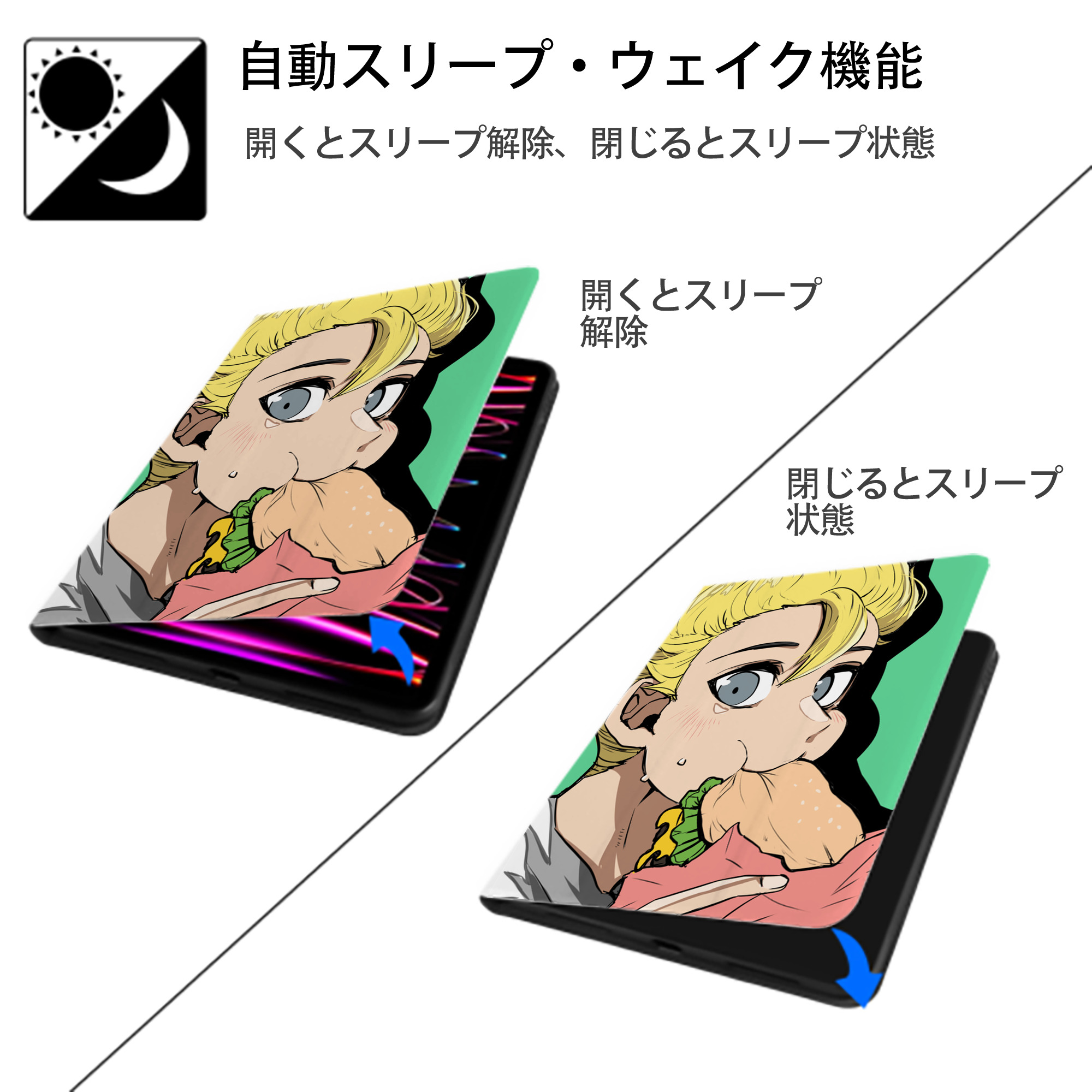 東京リベンジャーズ Tokyo Revengers IPad ケース ペン収納付き 三つ折りスタンド PUレザー×シリコン 対応機種9.5/10.5/10.9インチ