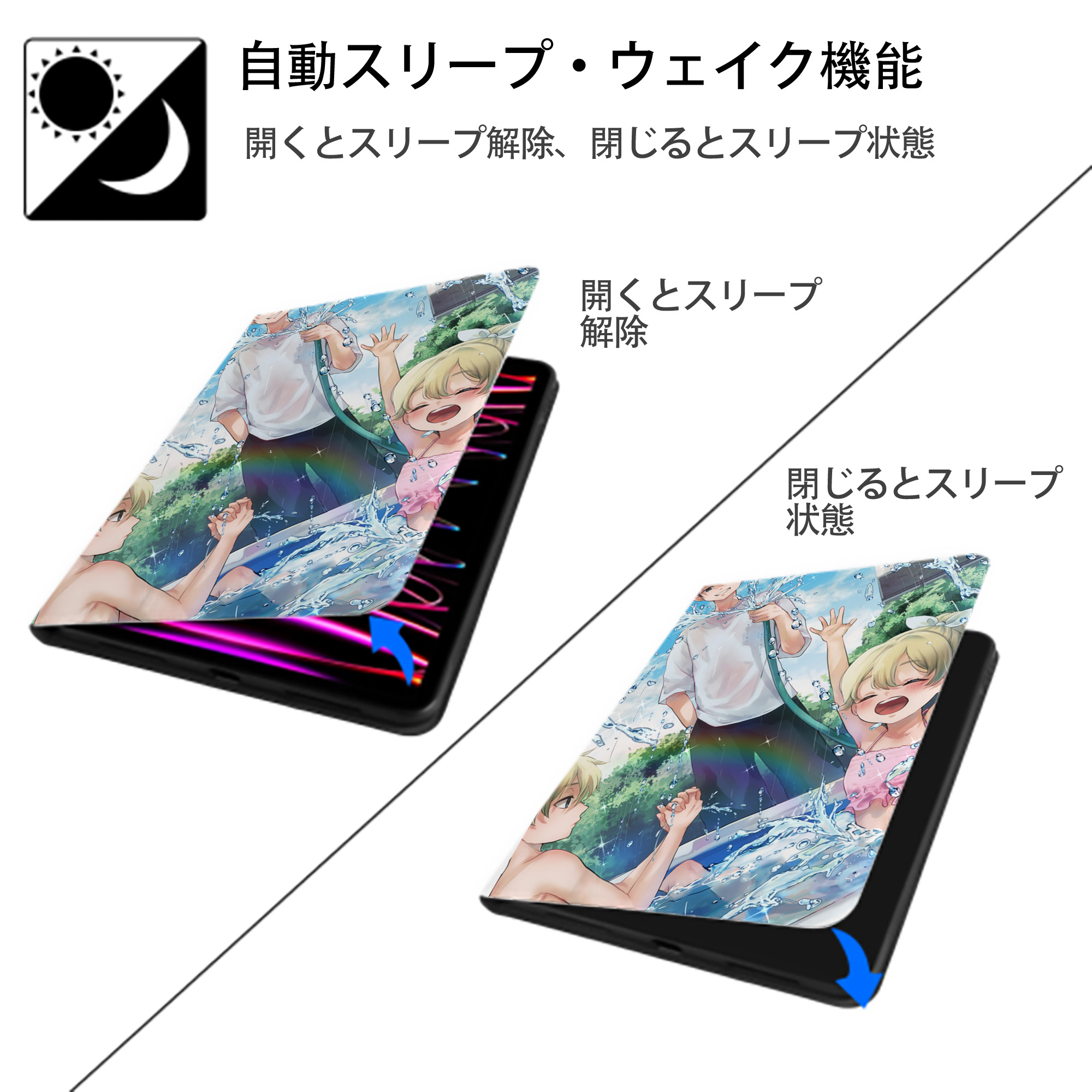 東京リベンジャーズ Tokyo Revengers IPad ケース ペン収納付き 三つ折りスタンド PUレザー×シリコン 対応機種9.5/10.5/10.9インチ